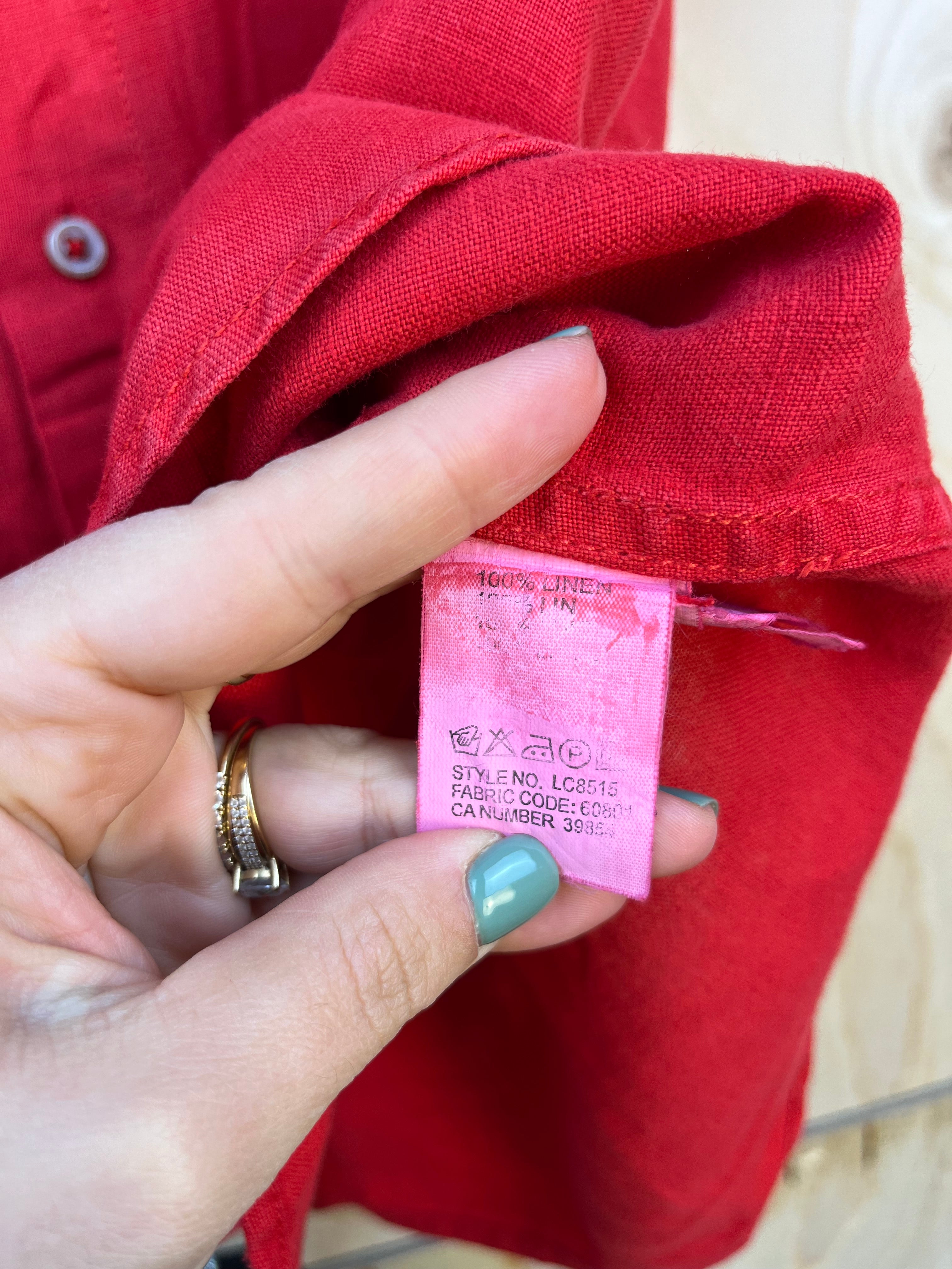 Vintage Marlboro Classics Red Linen Shirt