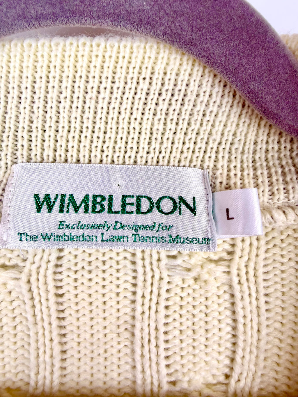 Maglione vintage Wimbledon a trecce – Made in UK