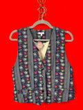 Gilet Vintage Floreale in Pura Seta 100%