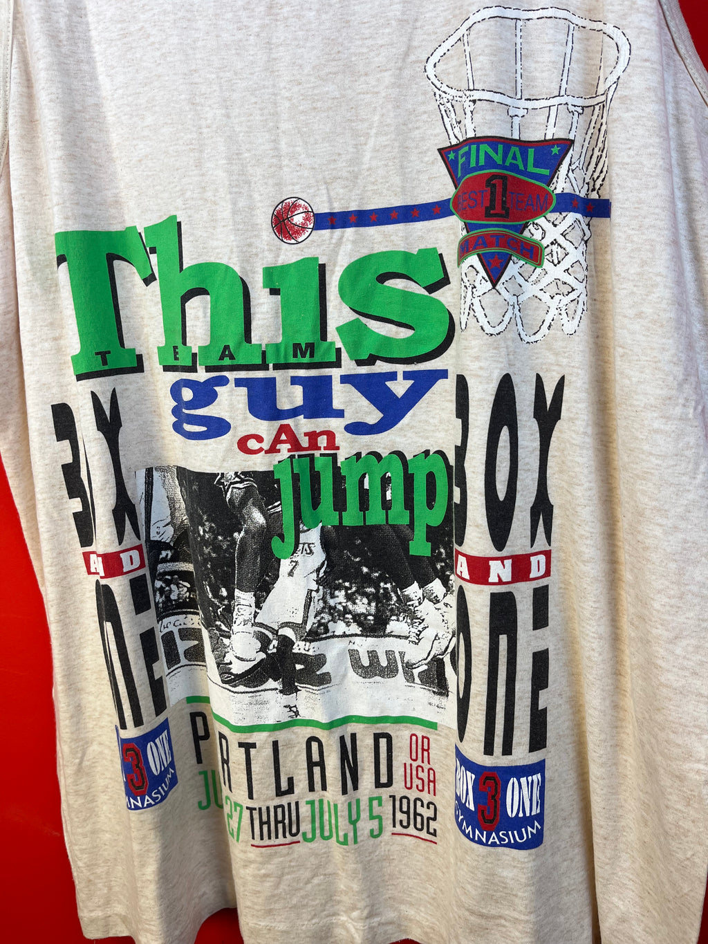 Vintage 90s Basketball Graphic Tank Top Made in Italy