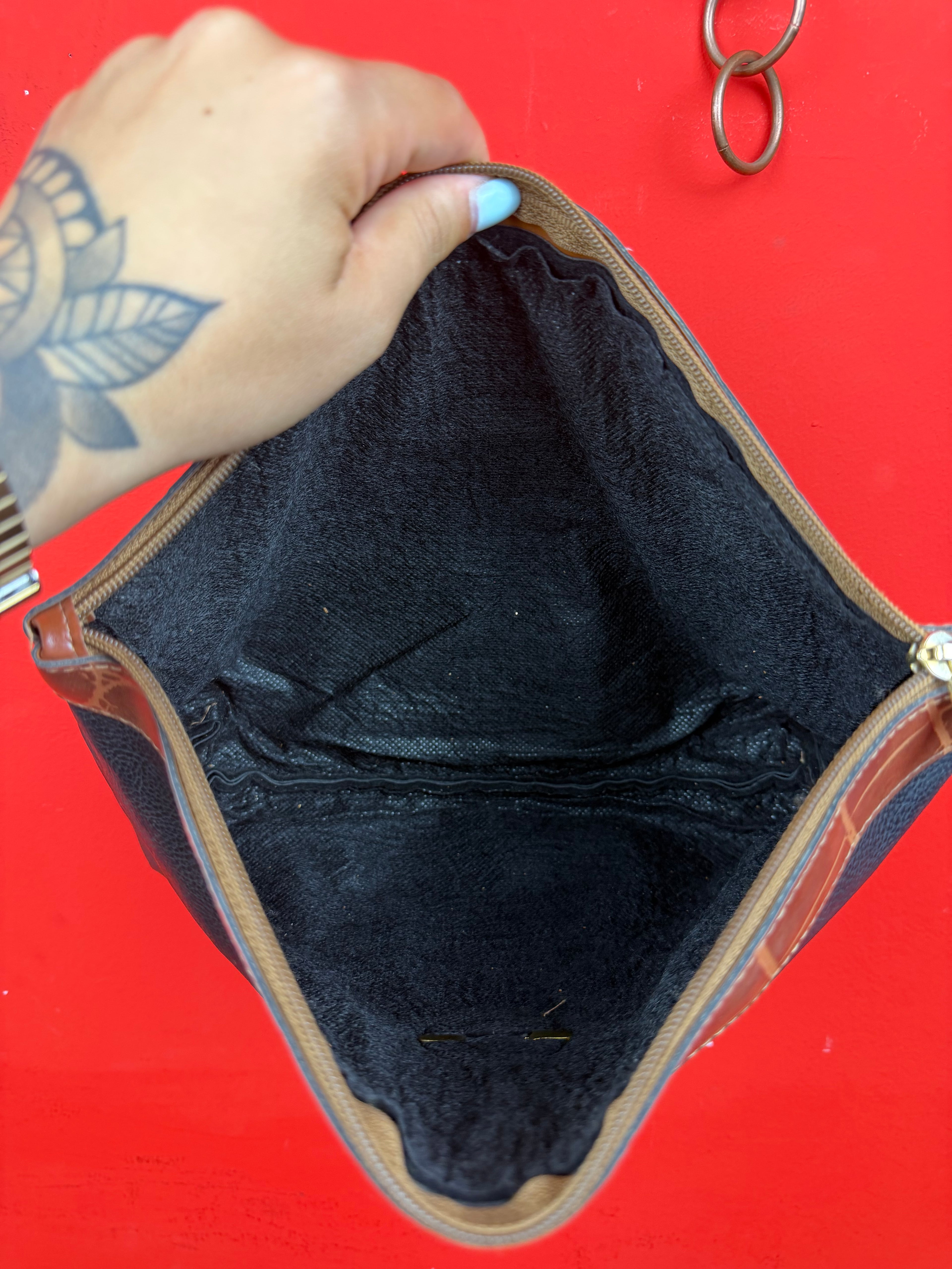 Vintage Gianfranco GV/GFV Clutch Bag Black & Brown