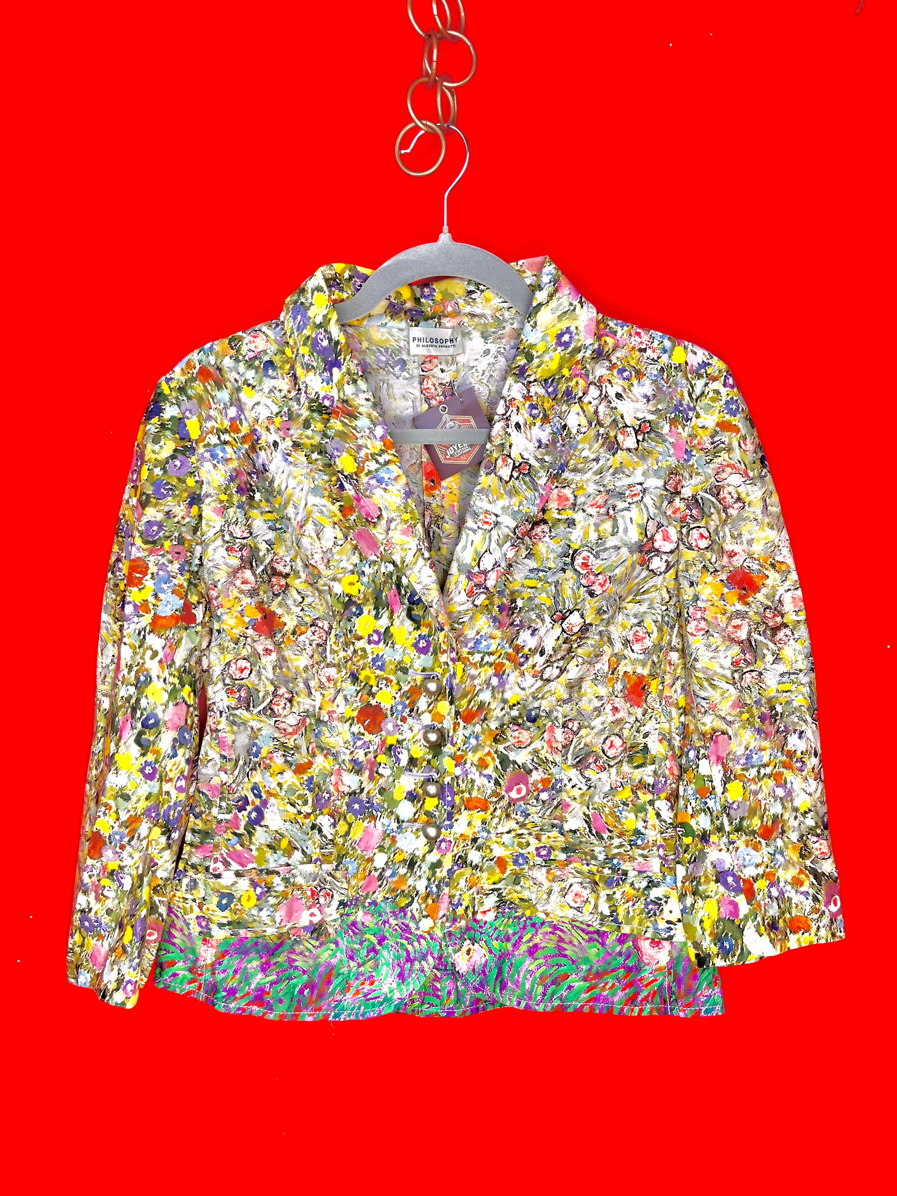 Philosophy di Alberta Ferretti – Giacca Floreale in Cotone Made in Italy