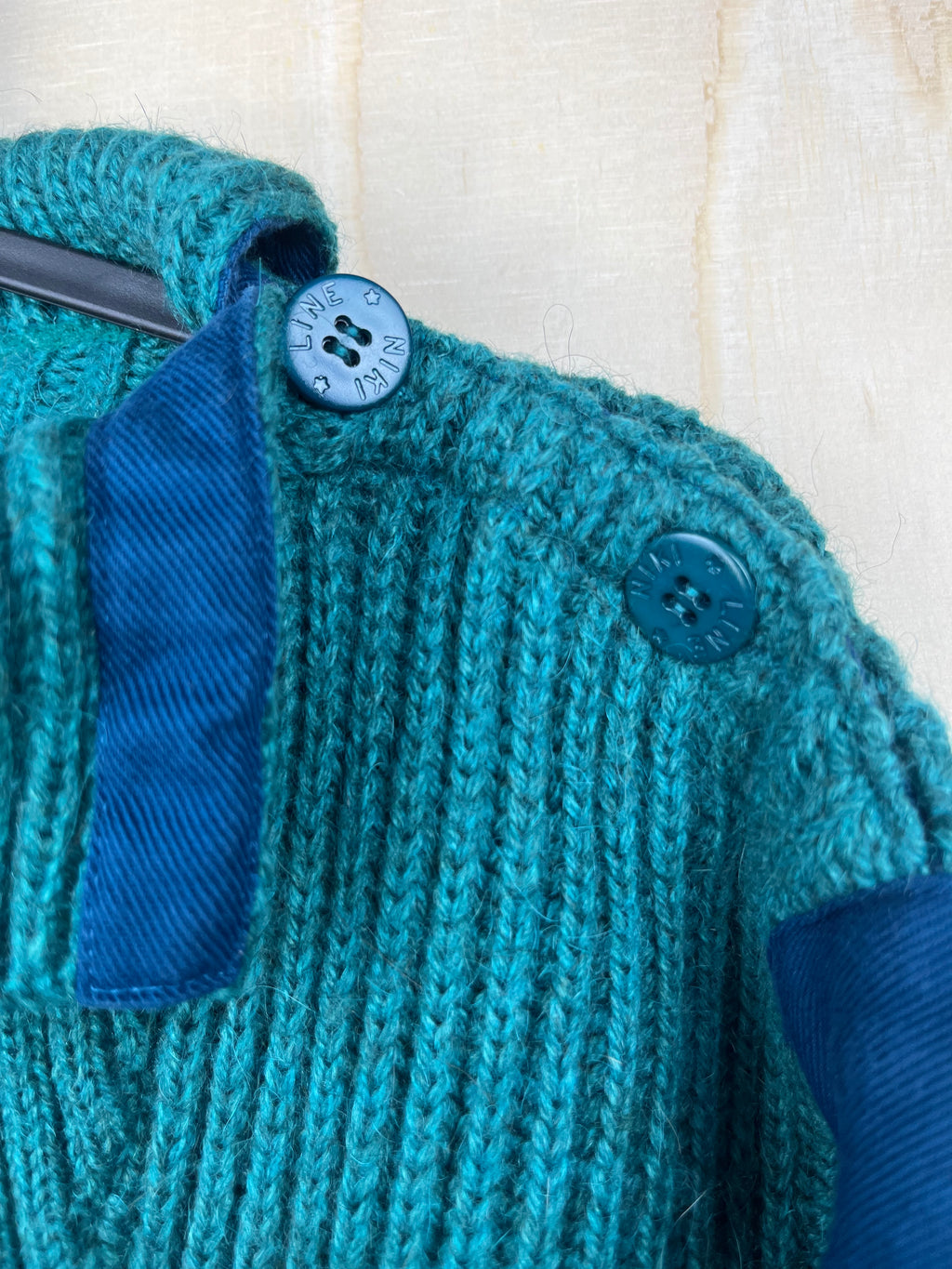 Vintage Italian Alpaca Wool Blend Turtleneck Sweater Teal Green Oversized Fit