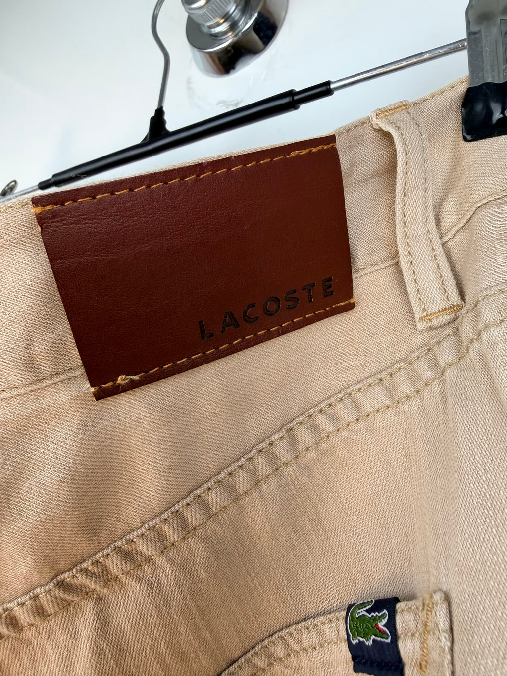 Pantaloni Vintage Lacoste Uomo in Misto Lino Beige – Straight Leg