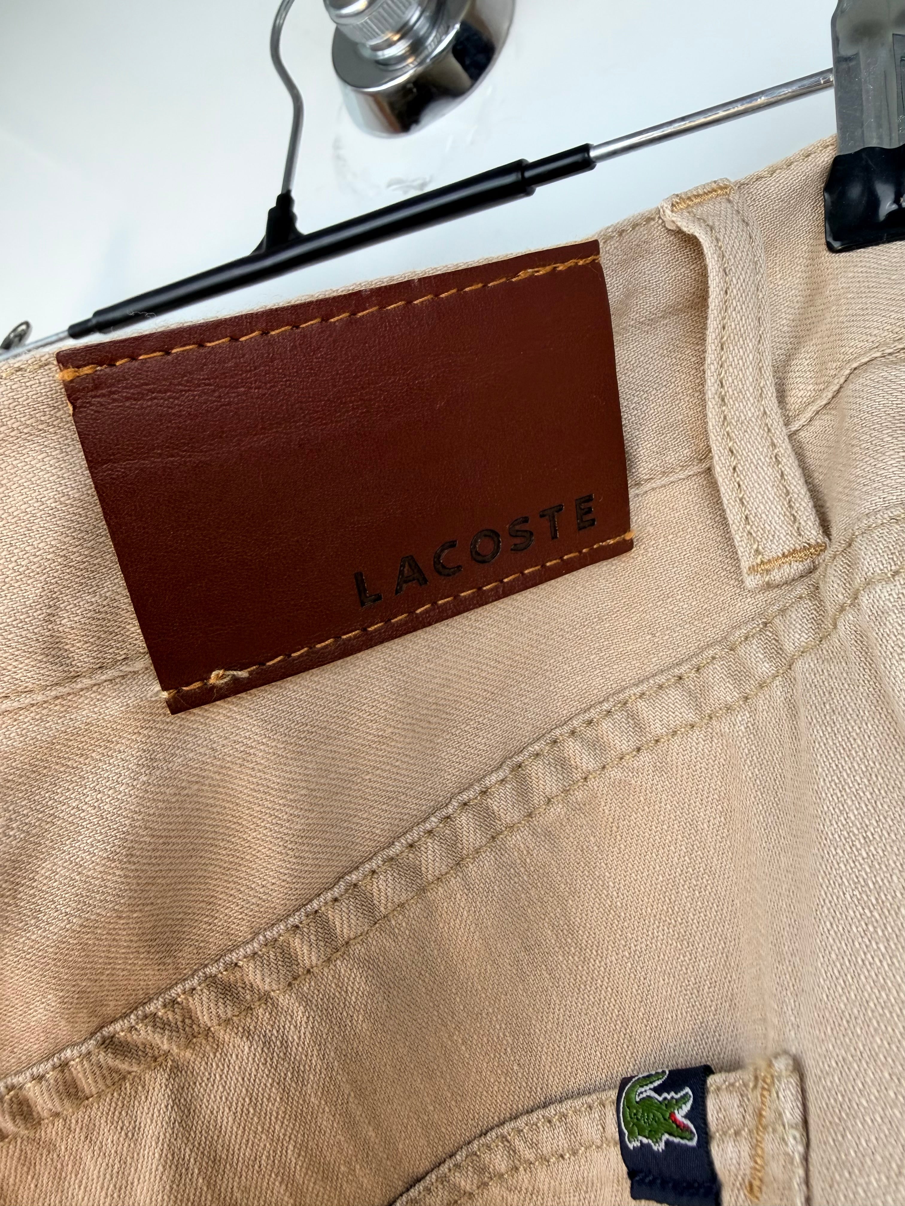 Pantaloni Vintage Lacoste Uomo in Misto Lino Beige – Straight Leg