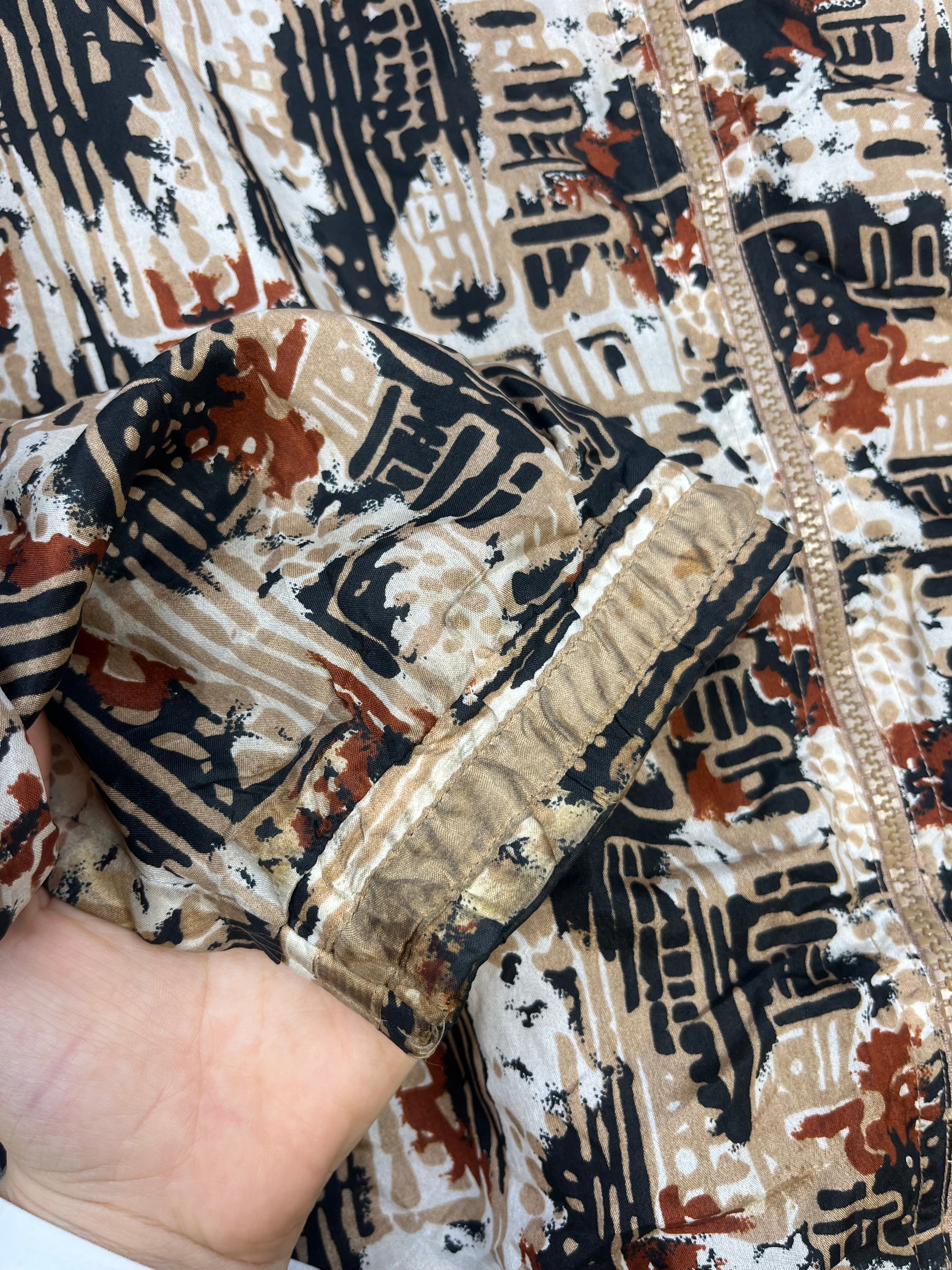 Vintage Silk Blend Jacket 90s Abstract