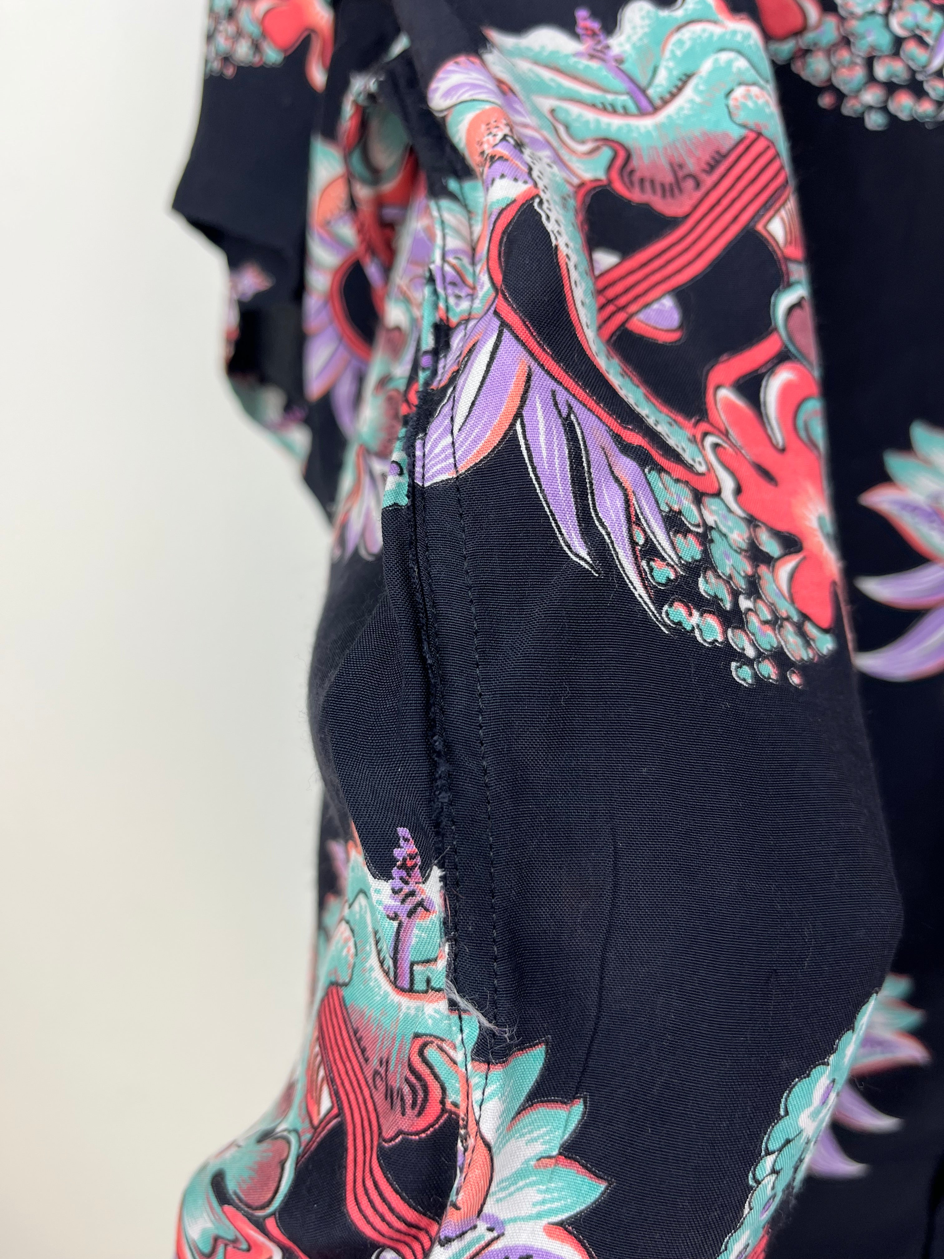 Camicia vintage fantasia astratta navy anni ’90
