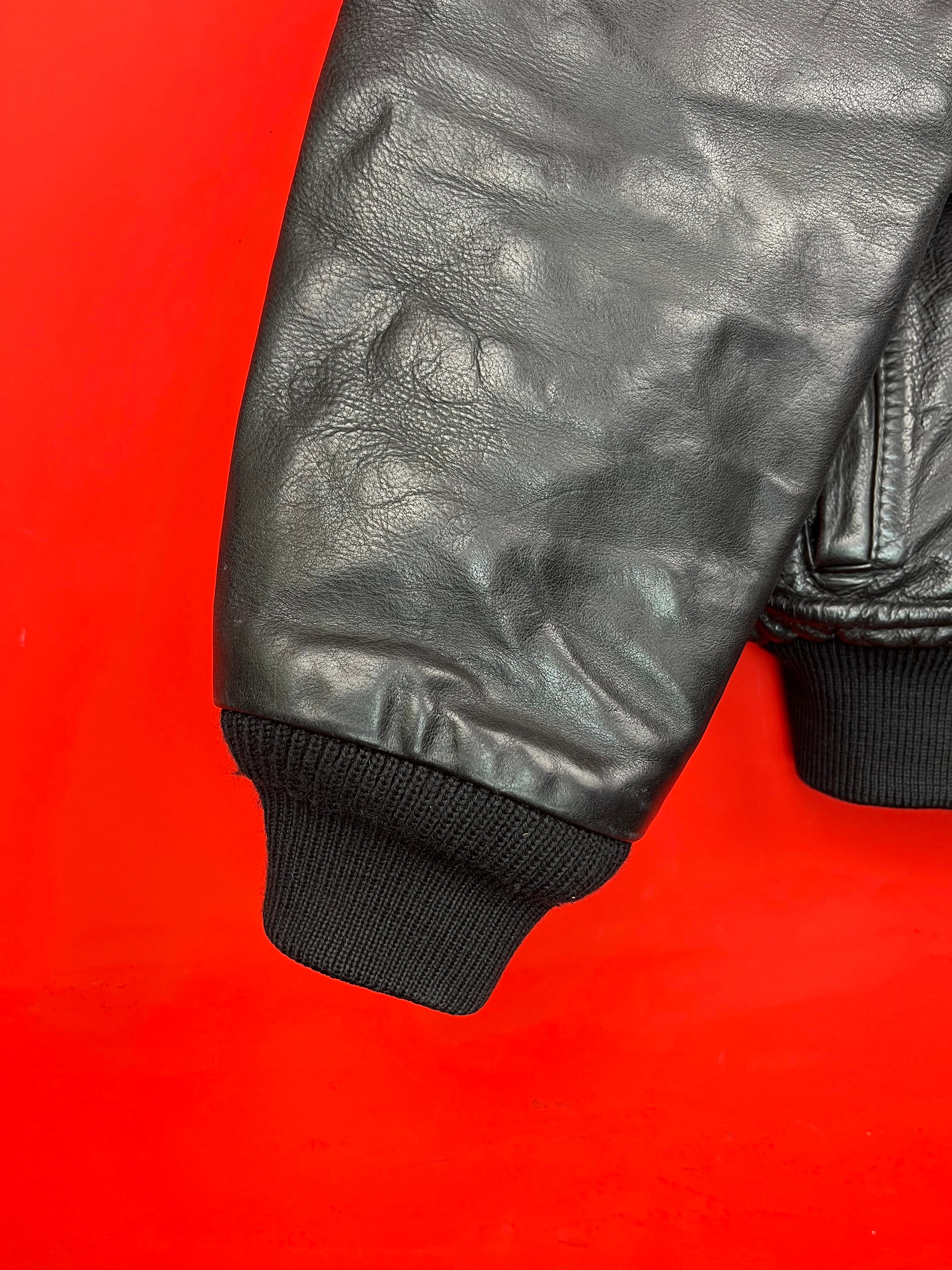 Skott Vintage Leather Bomber Jacket in Pelle di Vitello – Made in Italy