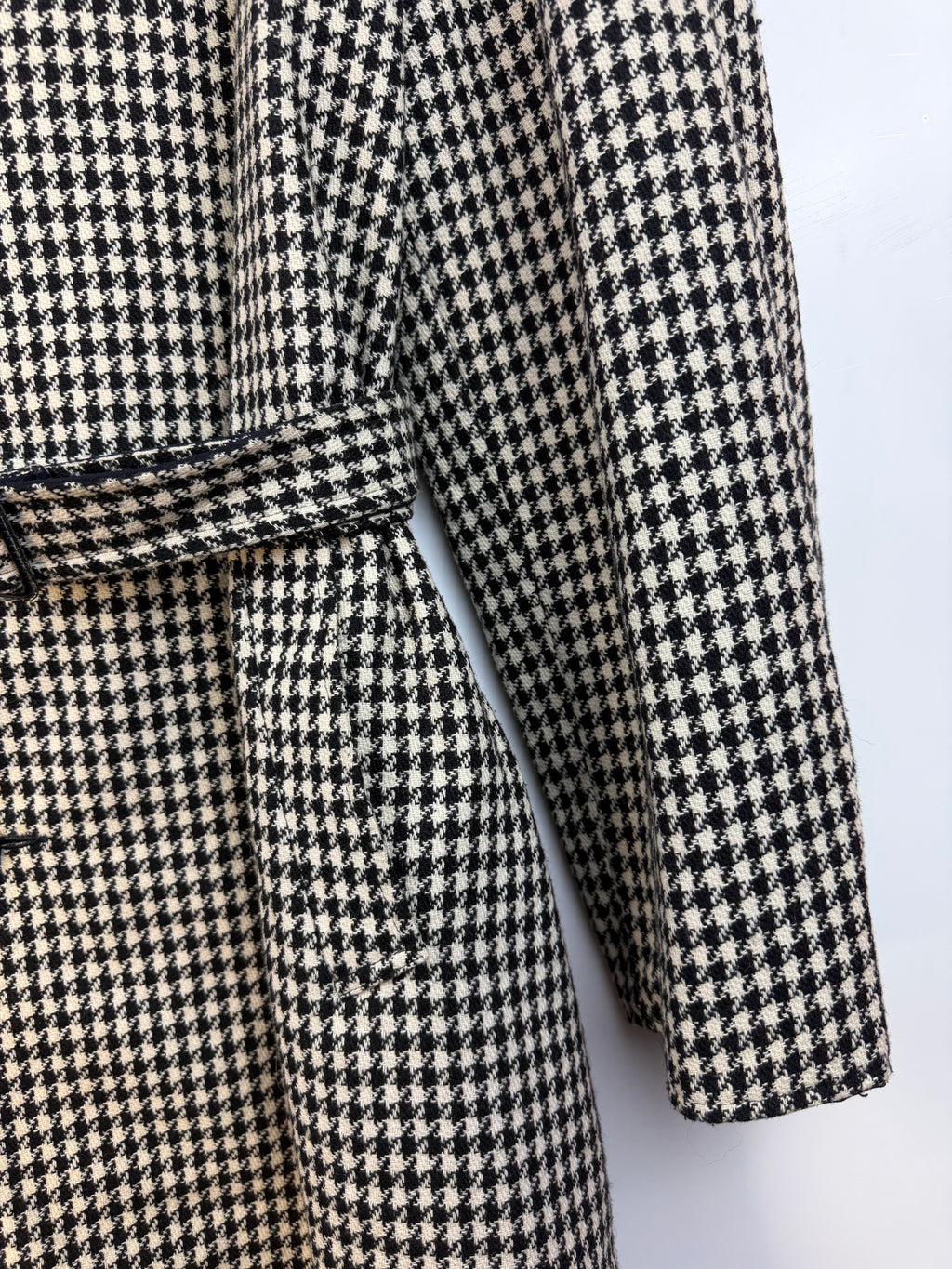 Cappotto vintage double face pied-de-poule e blu navy