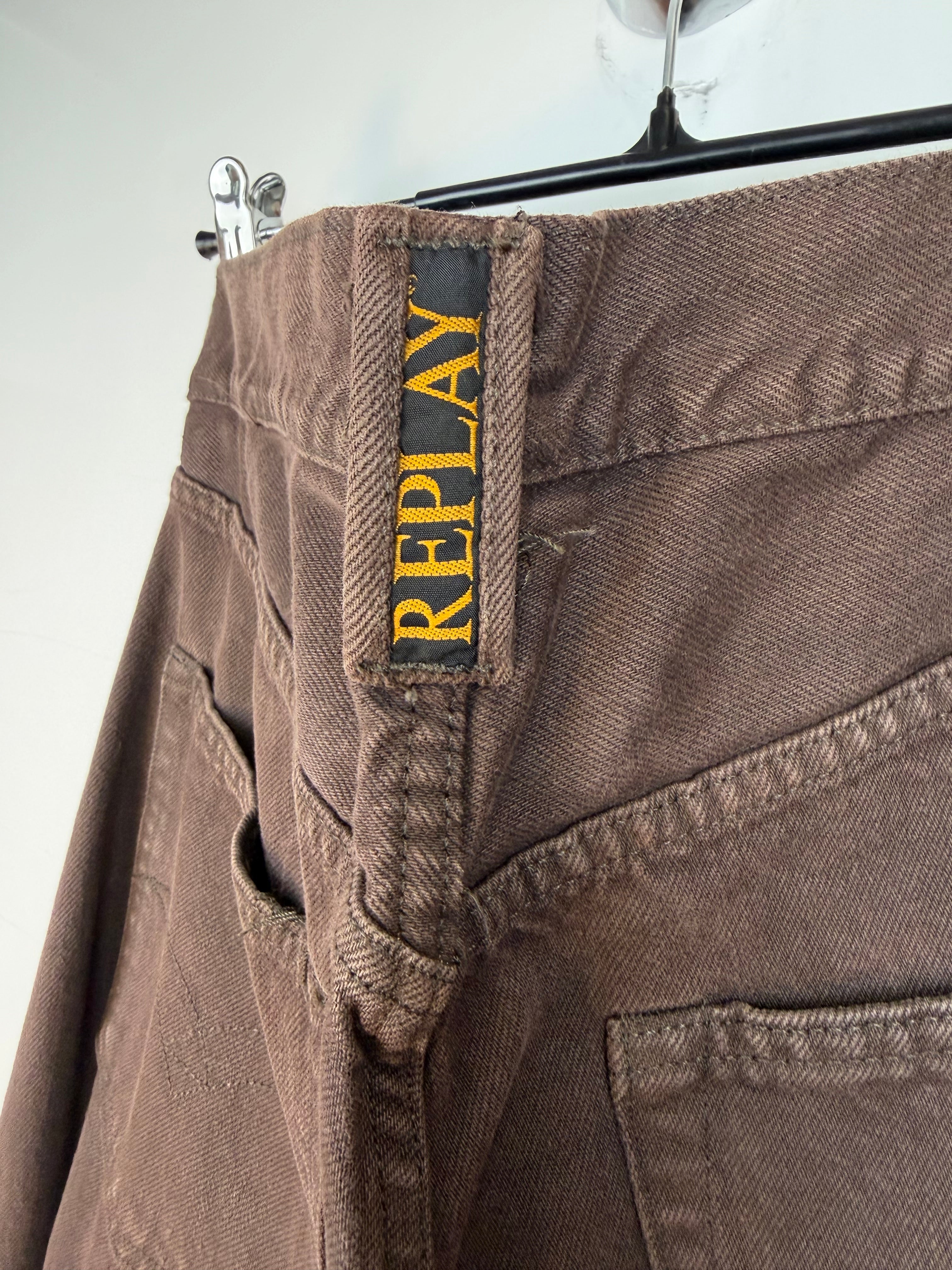 Replay Jeans Vintage Marroni 100% Cotone Regular W32