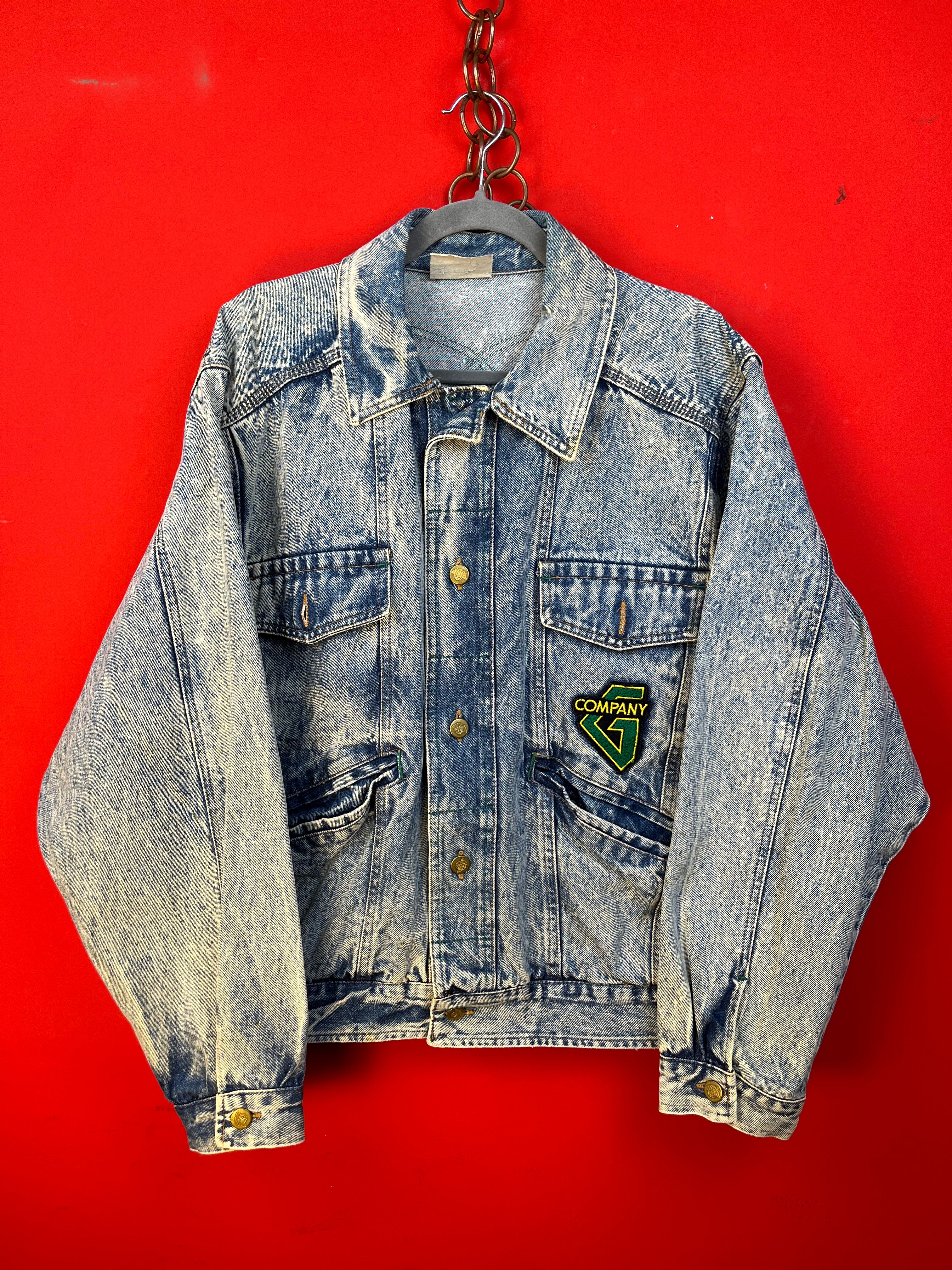 Vintage Acid Wash Denim Jacket Made in Italy