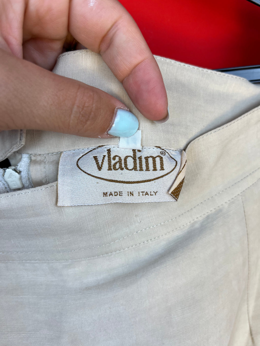Gonna Tubino Vintage Made in Italy Beige Avorio