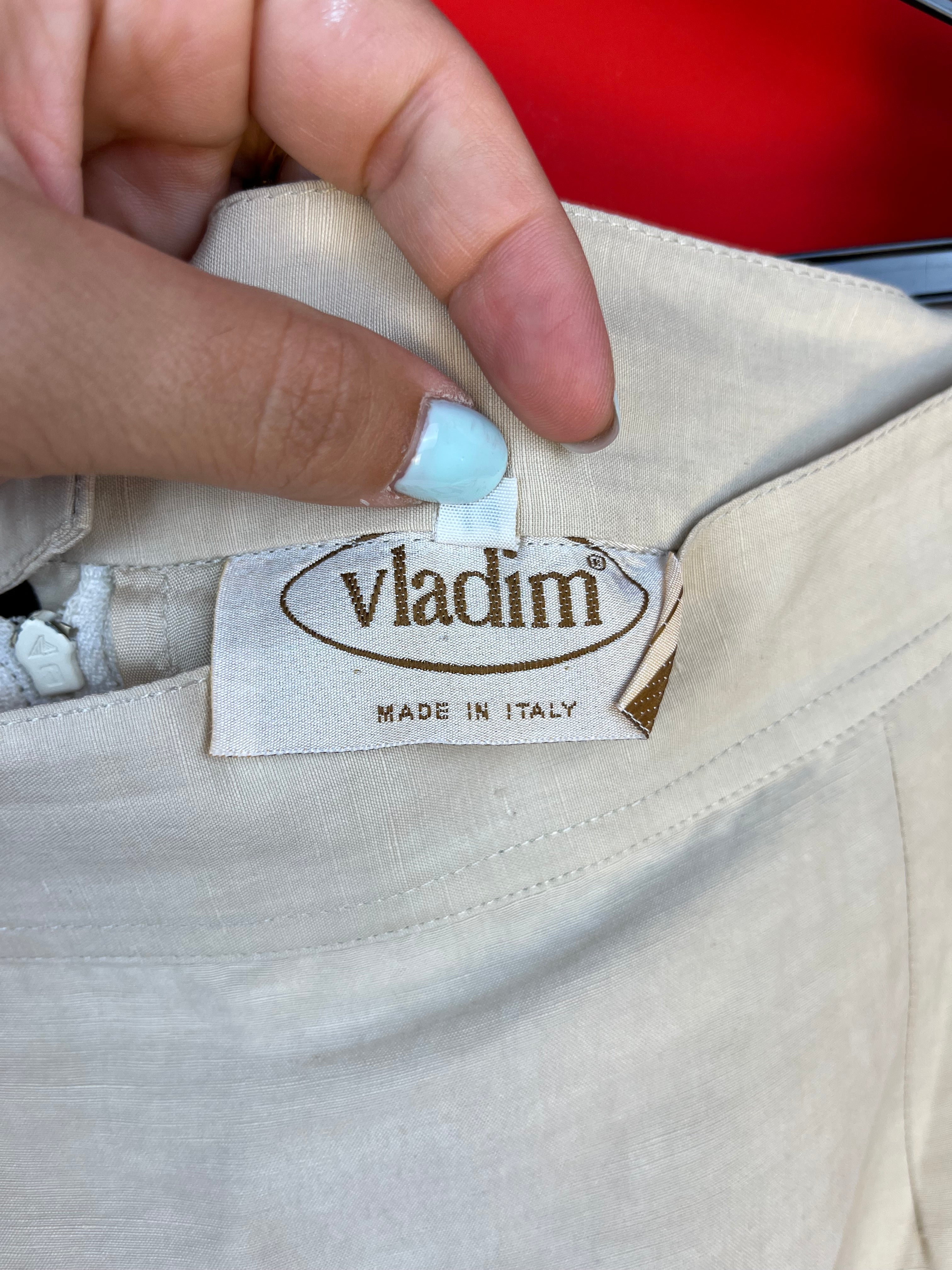 Gonna Tubino Vintage Made in Italy Beige Avorio