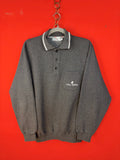 Vintage Carla Ferroni Grey Fleece Polo Sweatshirt – Lined Long Sleeve Pullover