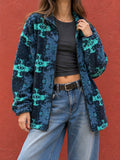 Pile vintage Blue Five con fantasia astratta blu e turchese