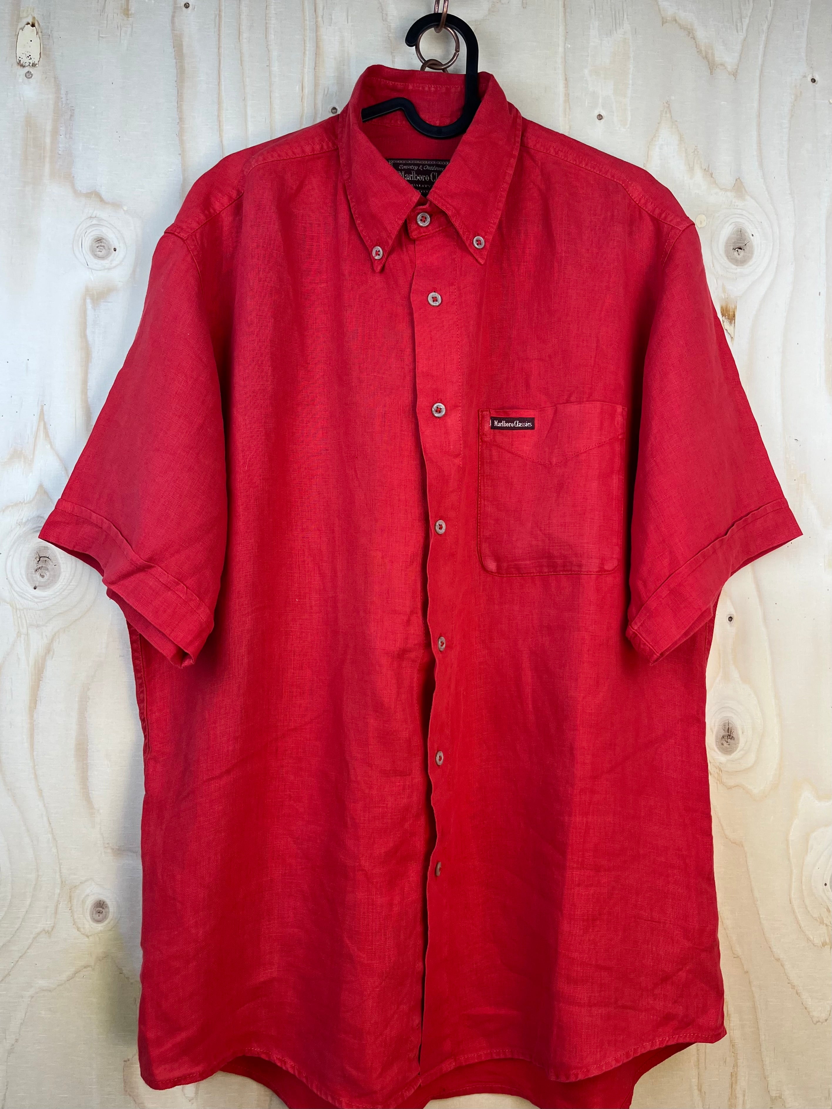 Vintage Marlboro Classics Red Linen Shirt