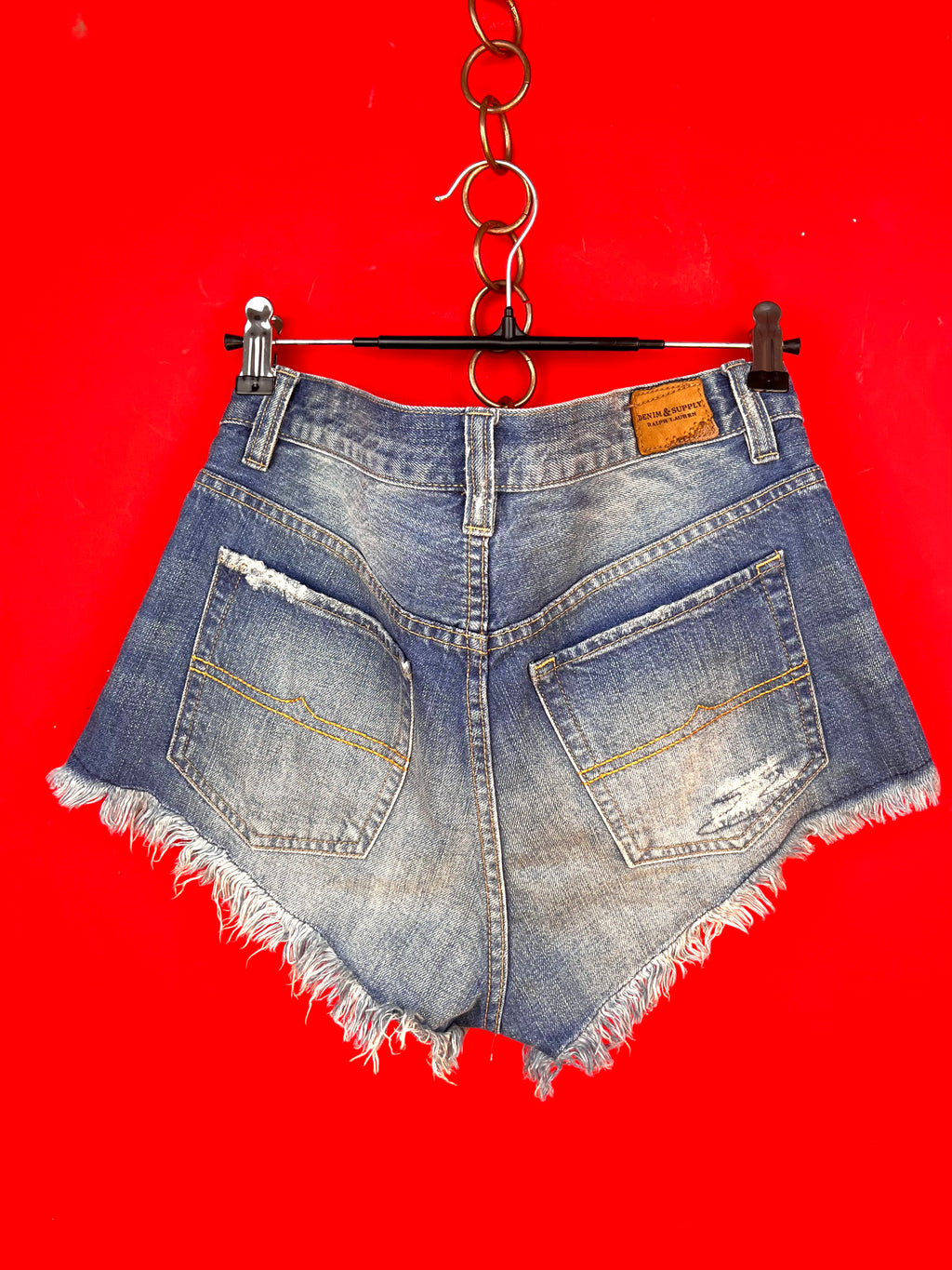 Ralph Lauren Vintage Cut Off USA Flag Denim Shorts