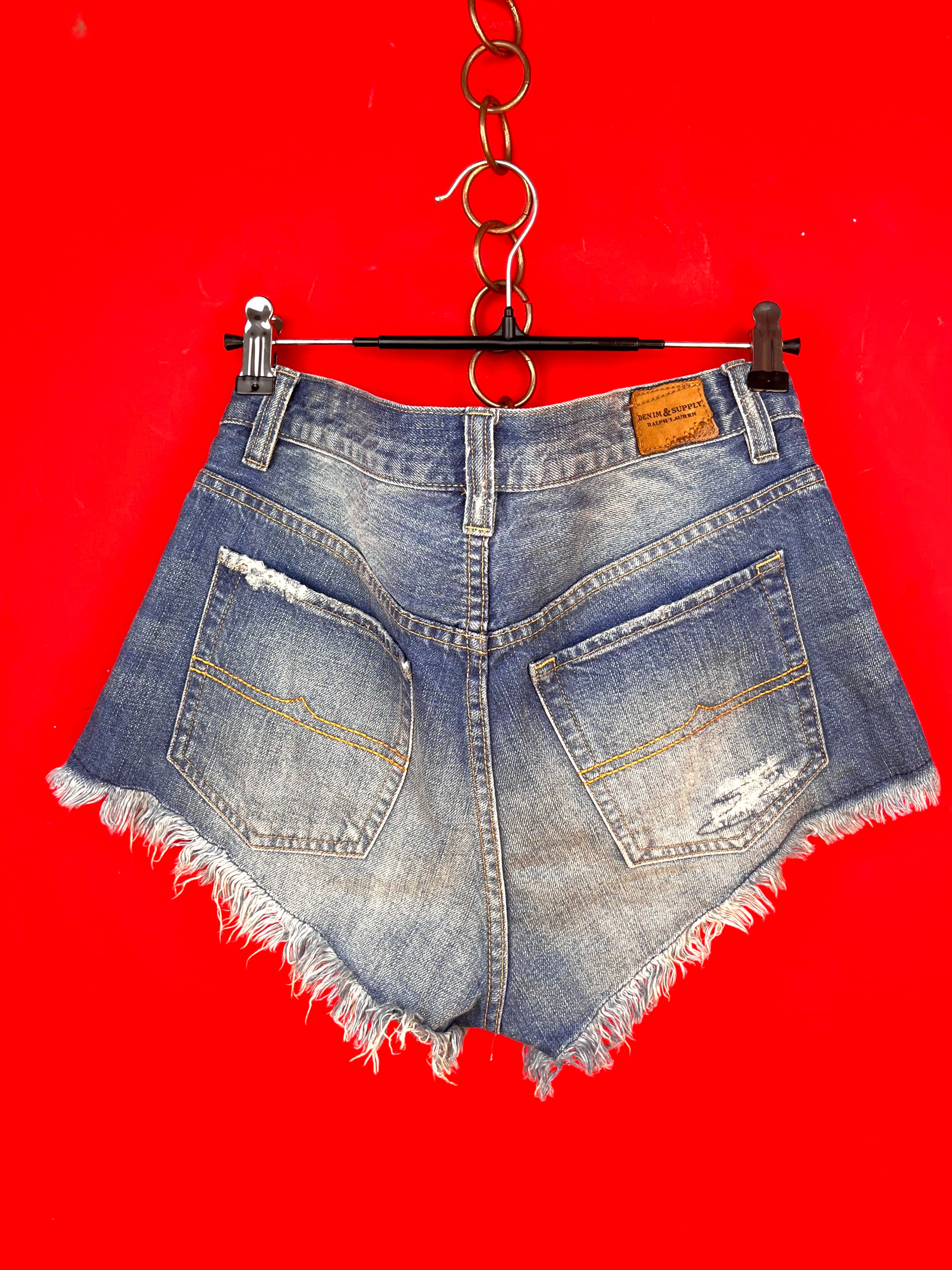 Ralph Lauren Vintage Cut Off USA Flag Denim Shorts