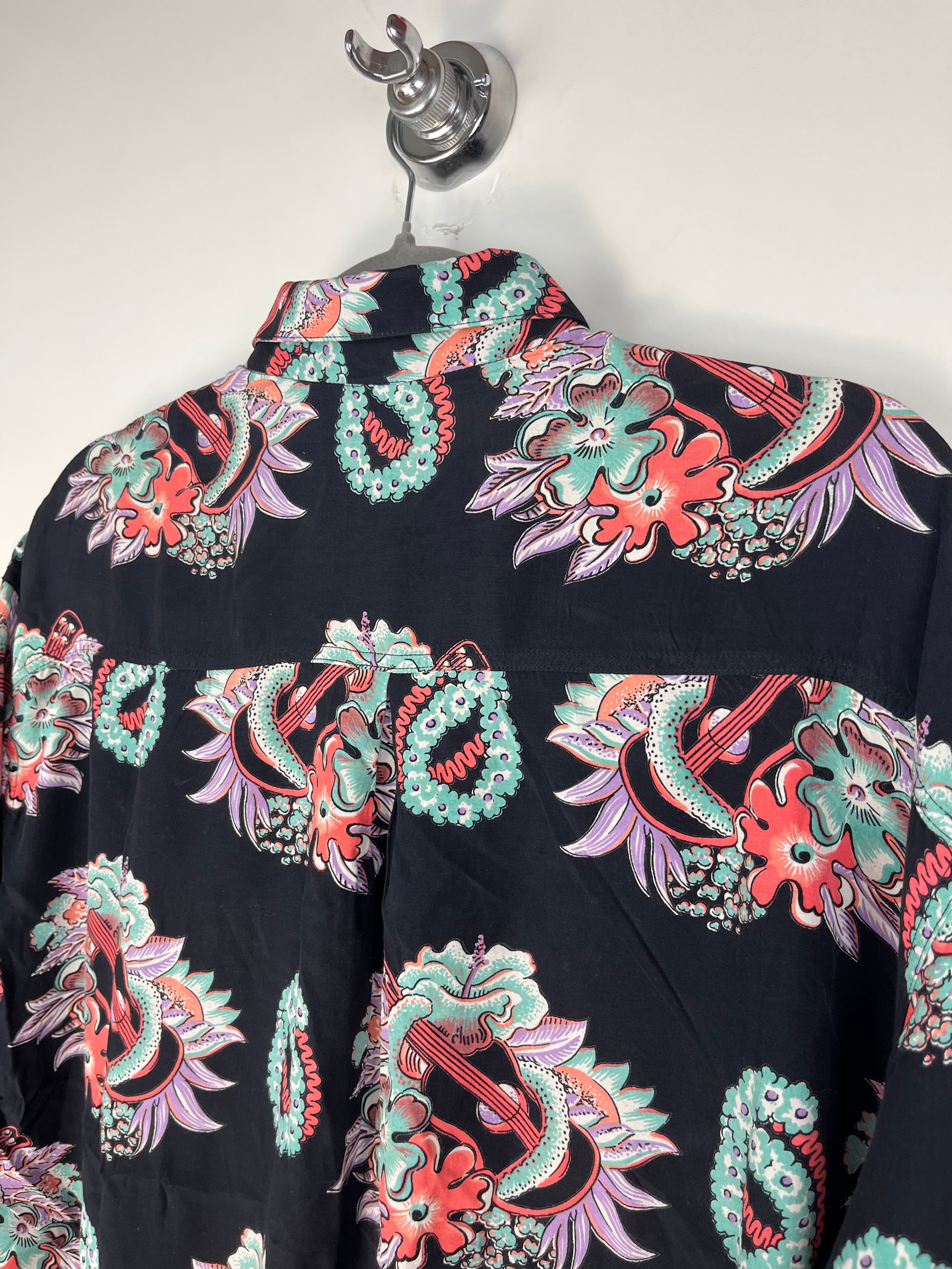 Camicia vintage fantasia astratta navy anni ’90
