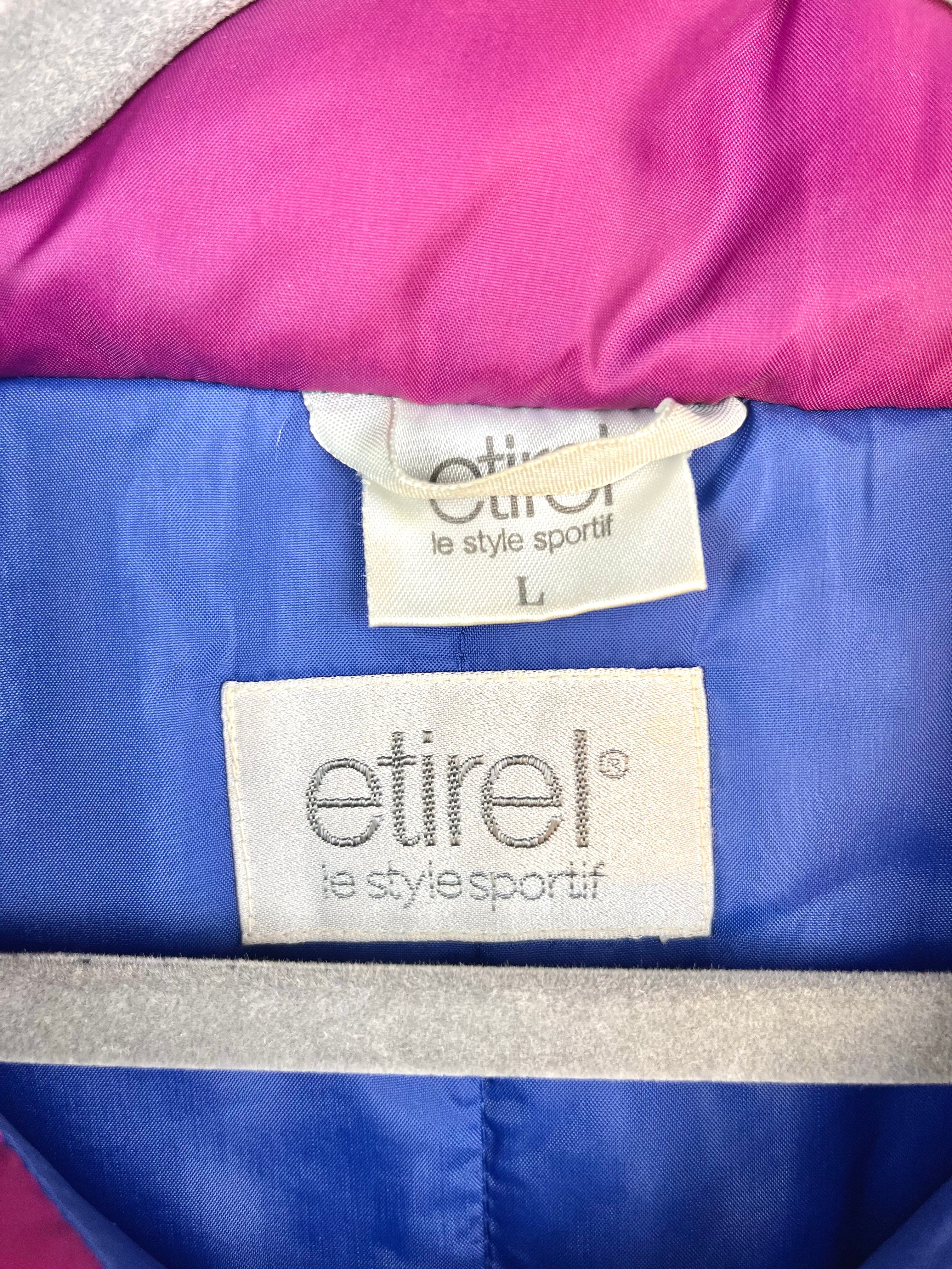 Vintage Etirel Colorblock Ski Jacket Blue Pink 90s
