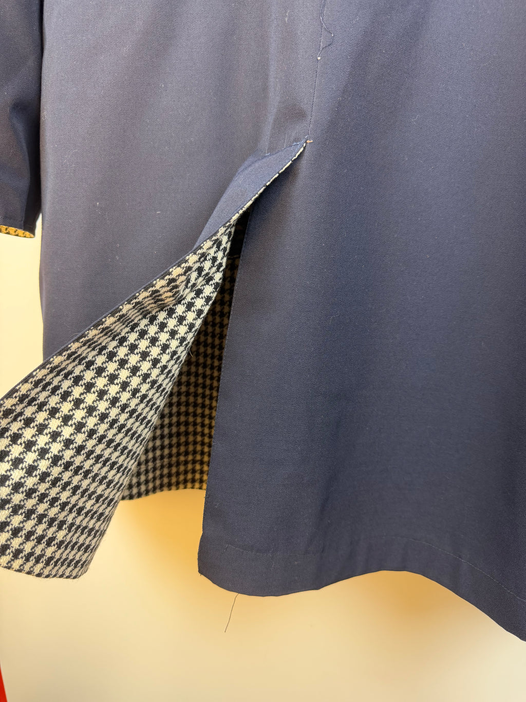 Cappotto vintage double face pied-de-poule e blu navy