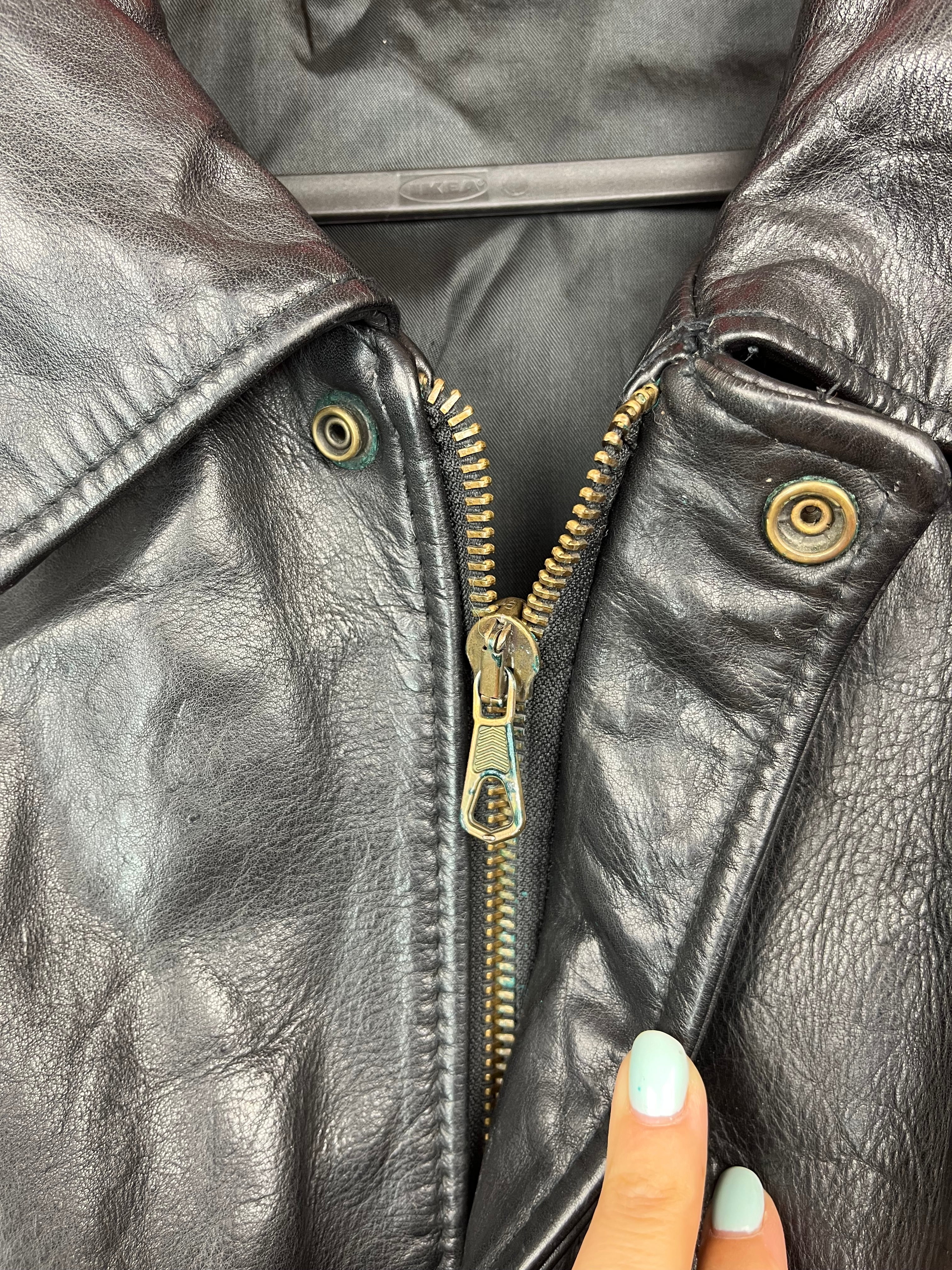 Skott Vintage Leather Bomber Jacket in Pelle di Vitello – Made in Italy