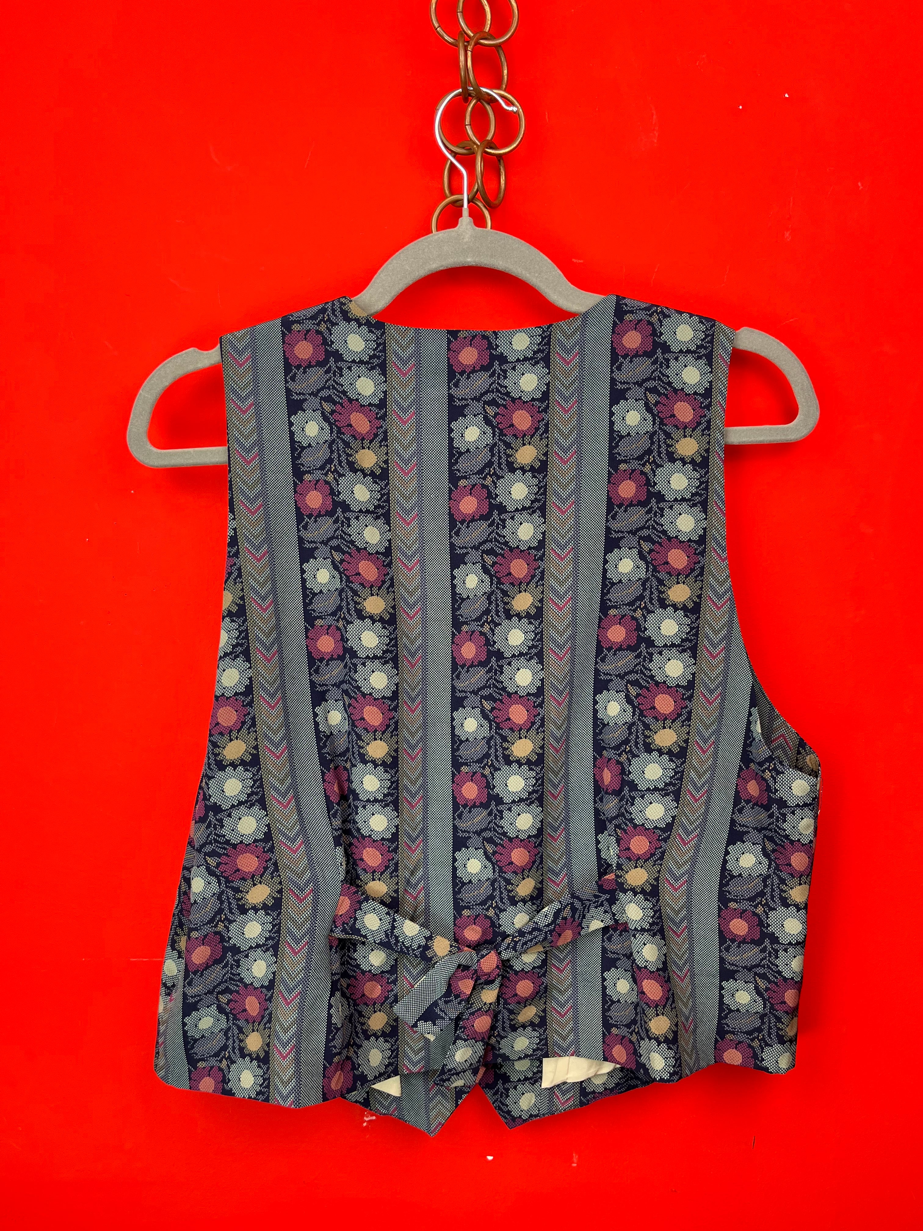 Gilet Vintage Floreale in Pura Seta 100%