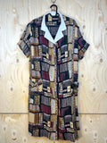 Vintage Pattern Midi Dress 90s
