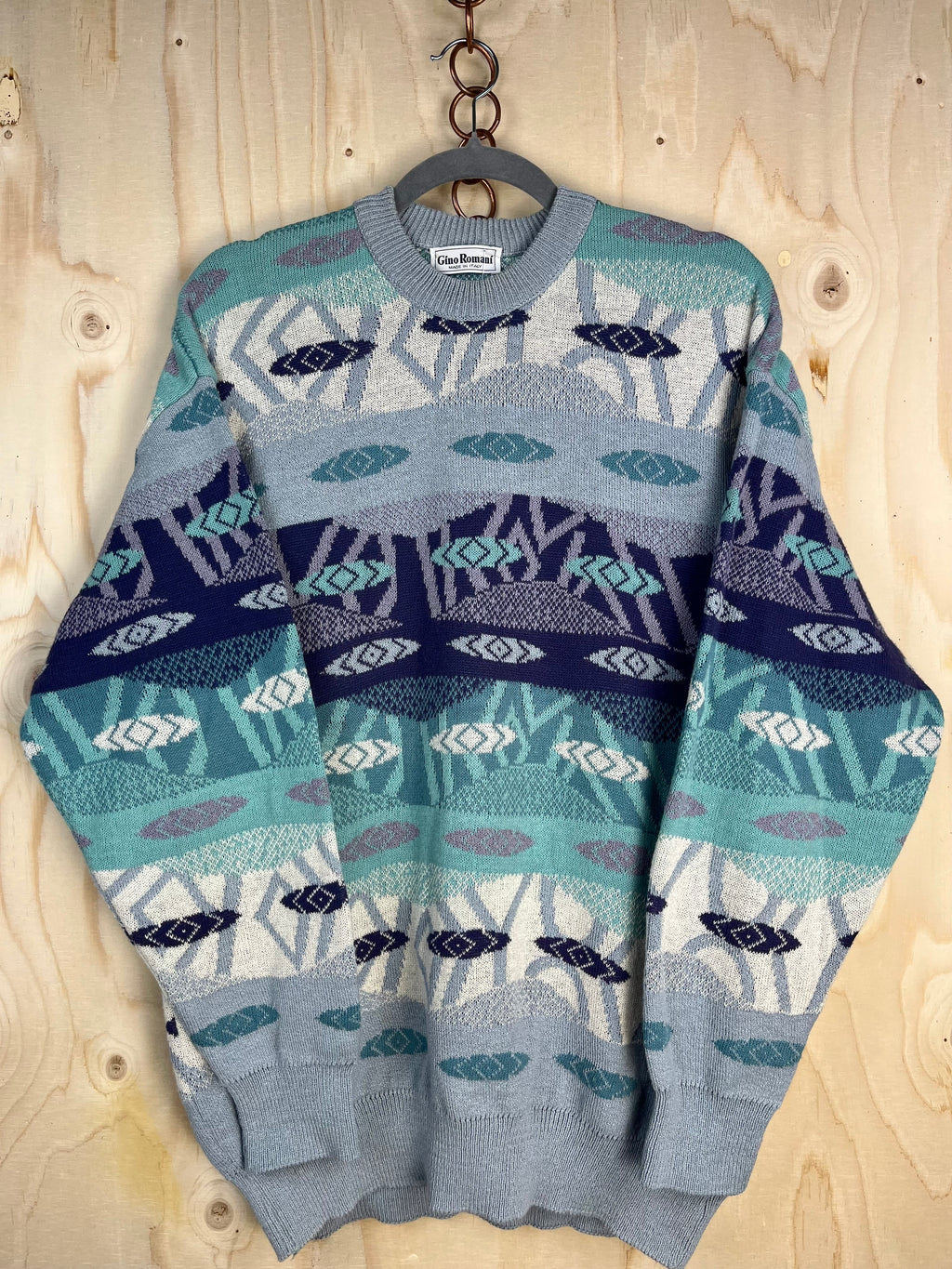 Maglione Vintage Fantasia Geometrica Made in Italy