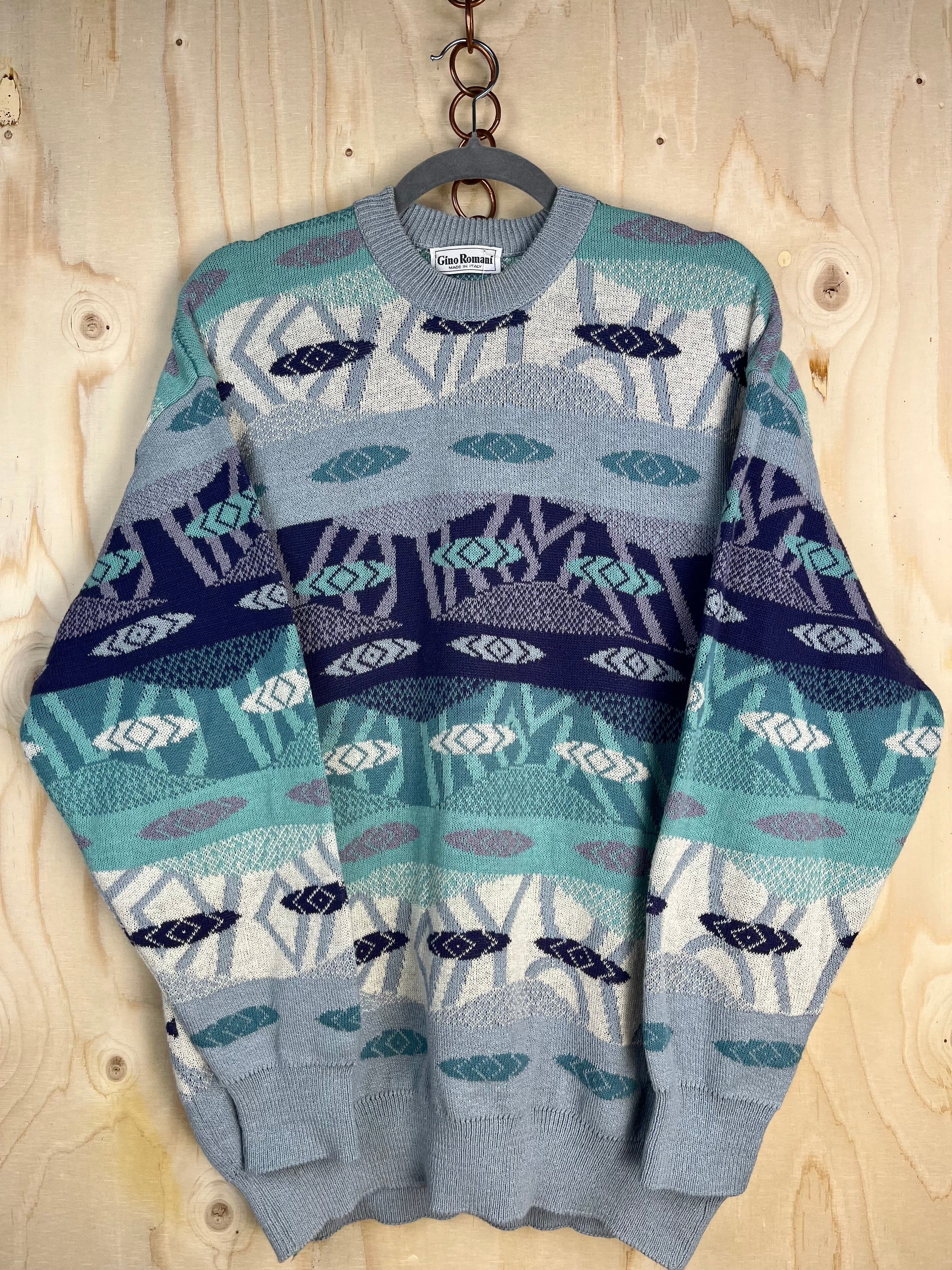 Maglione Vintage Fantasia Geometrica Made in Italy