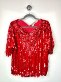 Vintage Red Silk Sequin Top – Marquis by Jean Bernard