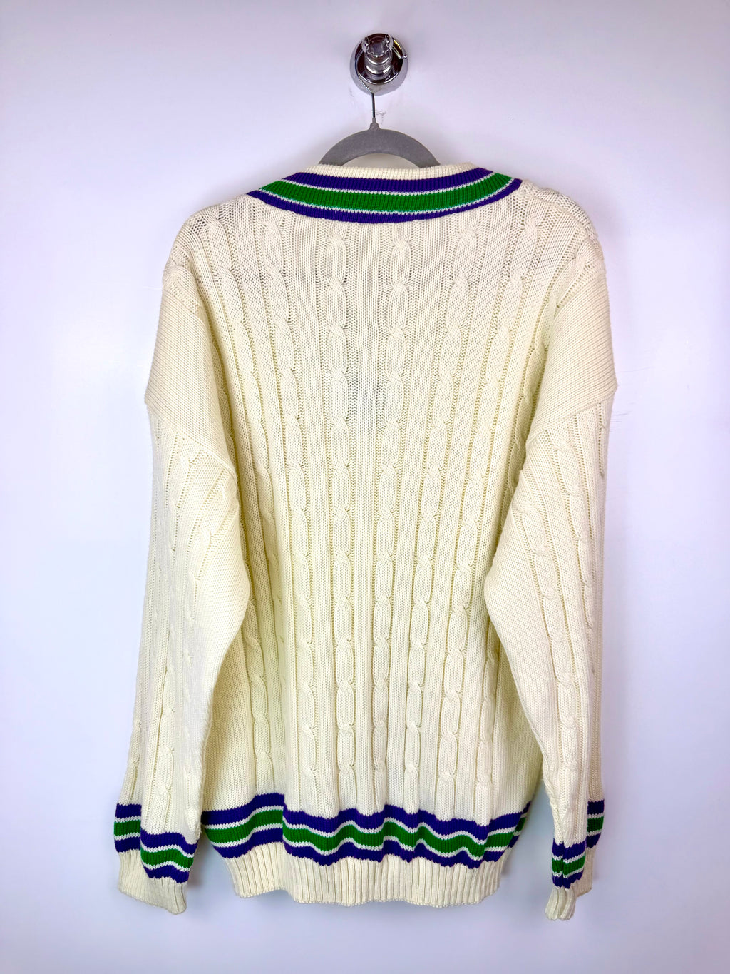 Maglione vintage Wimbledon a trecce – Made in UK
