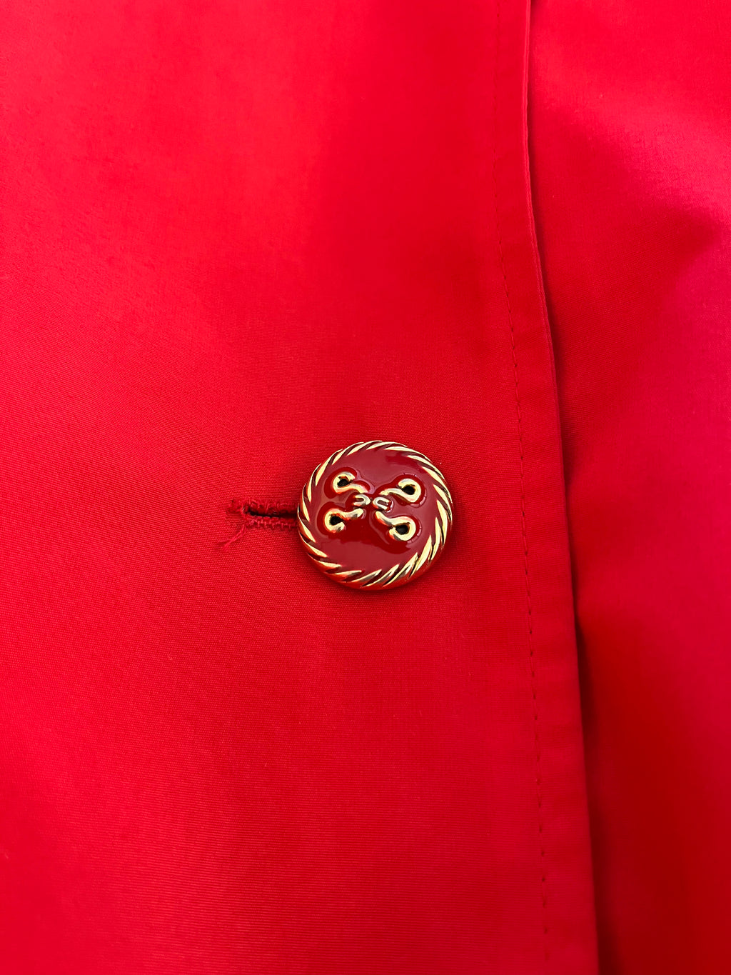 Giacca Vintage Rossa Made in Italy in Viscosa con Bottoni Gioiello