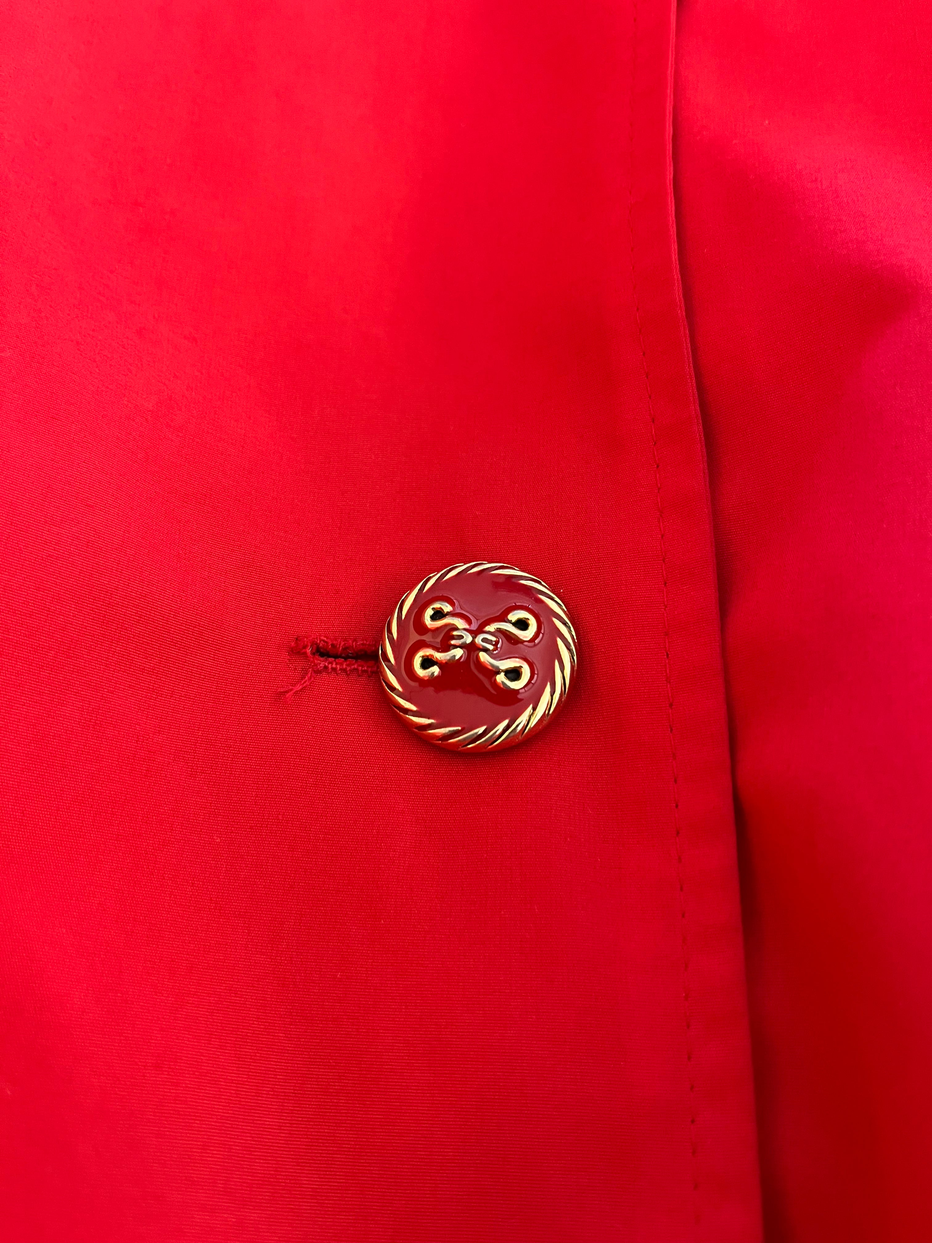 Giacca Vintage Rossa Made in Italy in Viscosa con Bottoni Gioiello