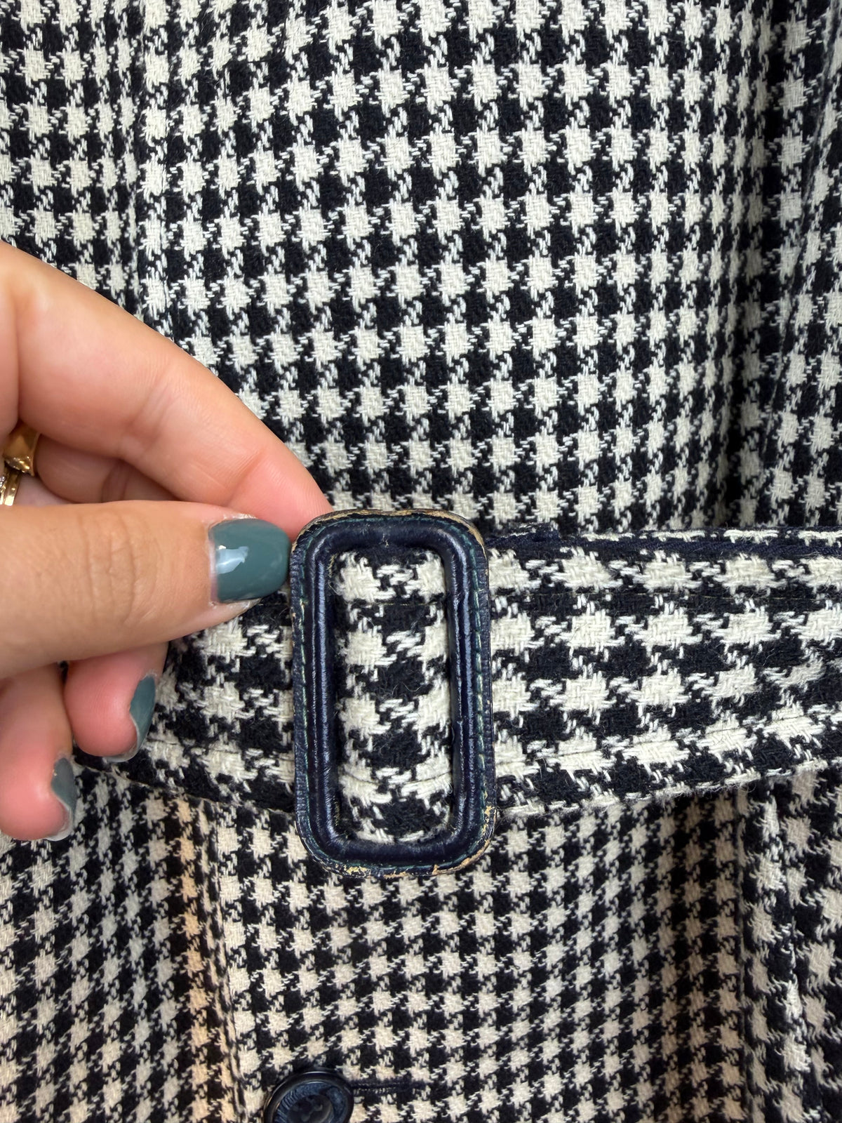 Cappotto vintage double face pied-de-poule e blu navy