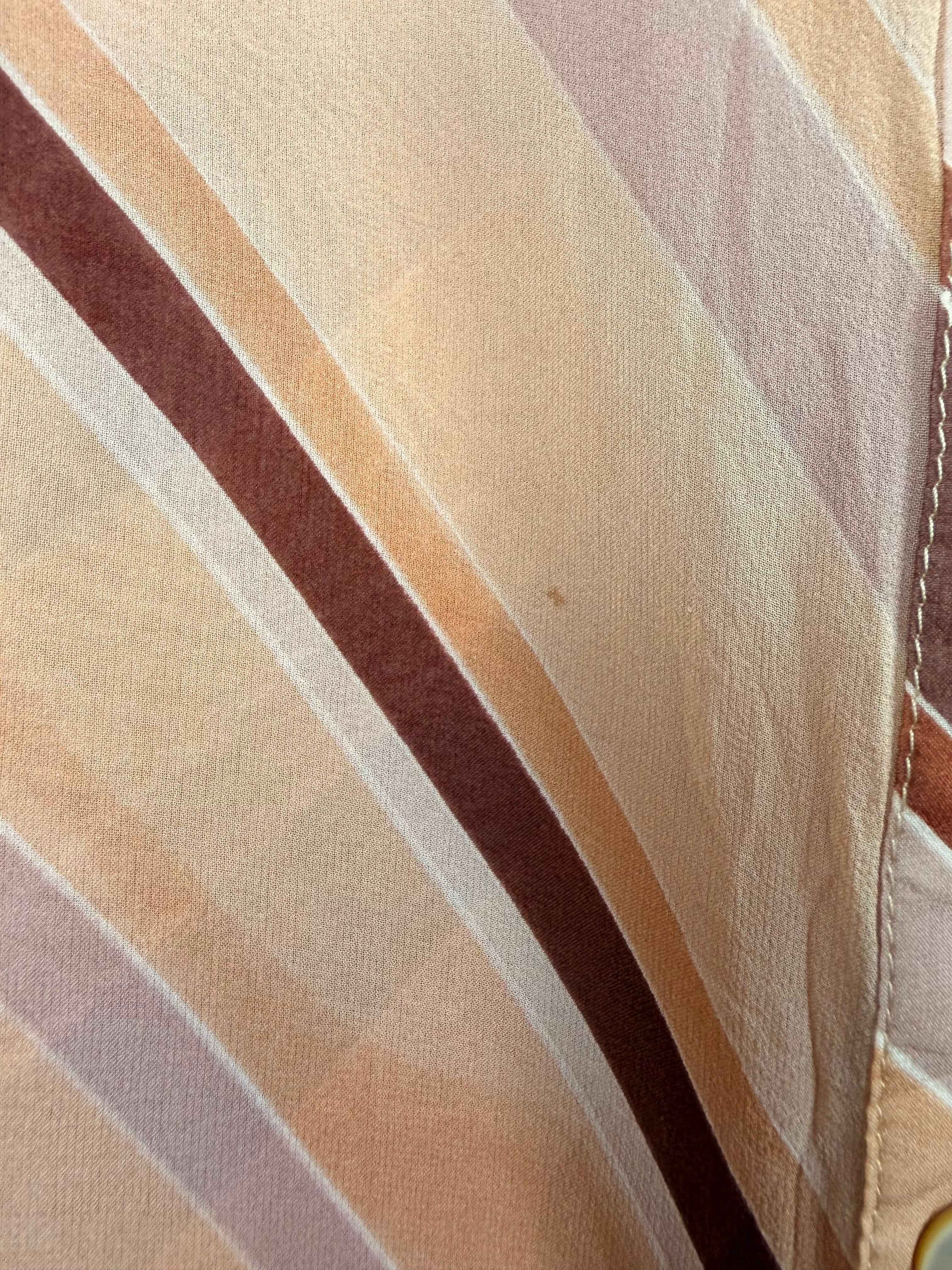 Vintage 100% Silk Striped Blouse – Made in Italy