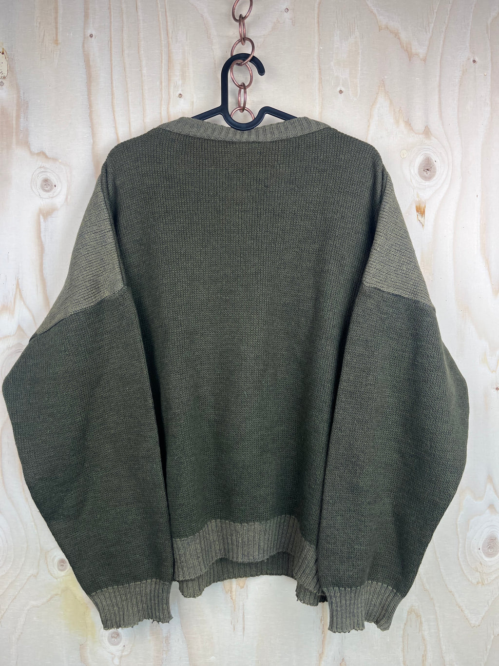 Vintage Golf Embroidered Sweater Green Wool Blend Oversized Crewneck