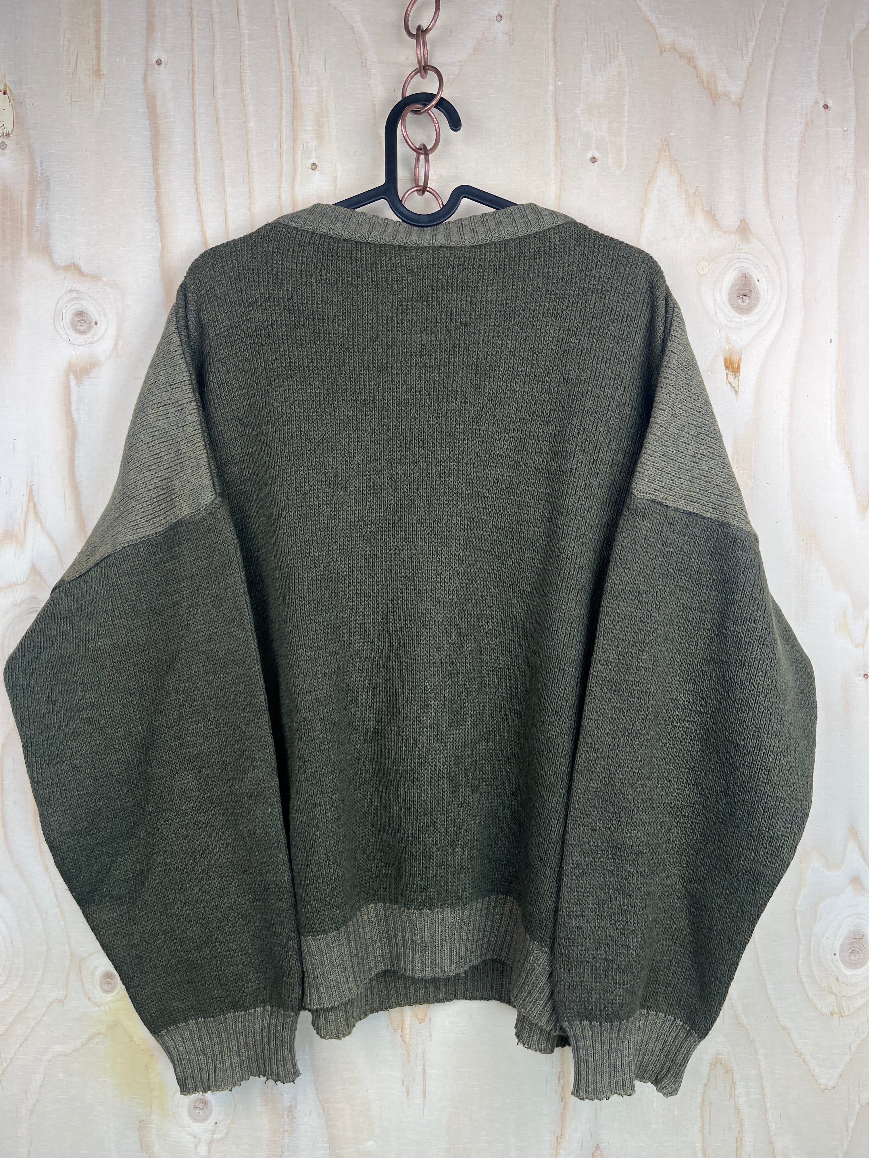 Vintage Golf Embroidered Sweater Green Wool Blend Oversized Crewneck