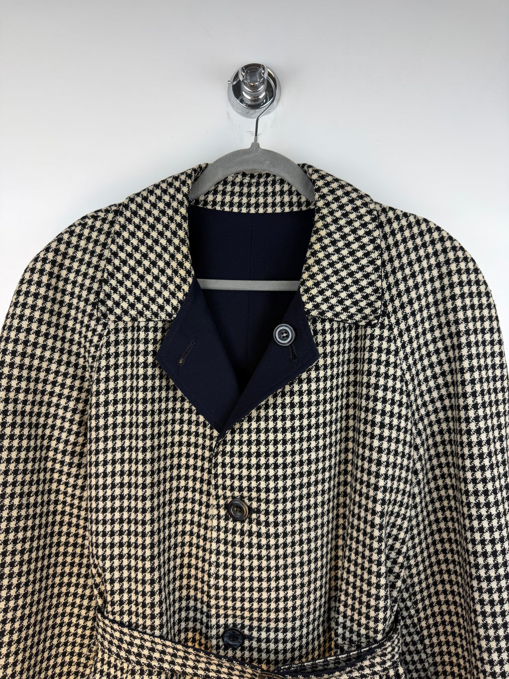 Cappotto vintage double face pied-de-poule e blu navy