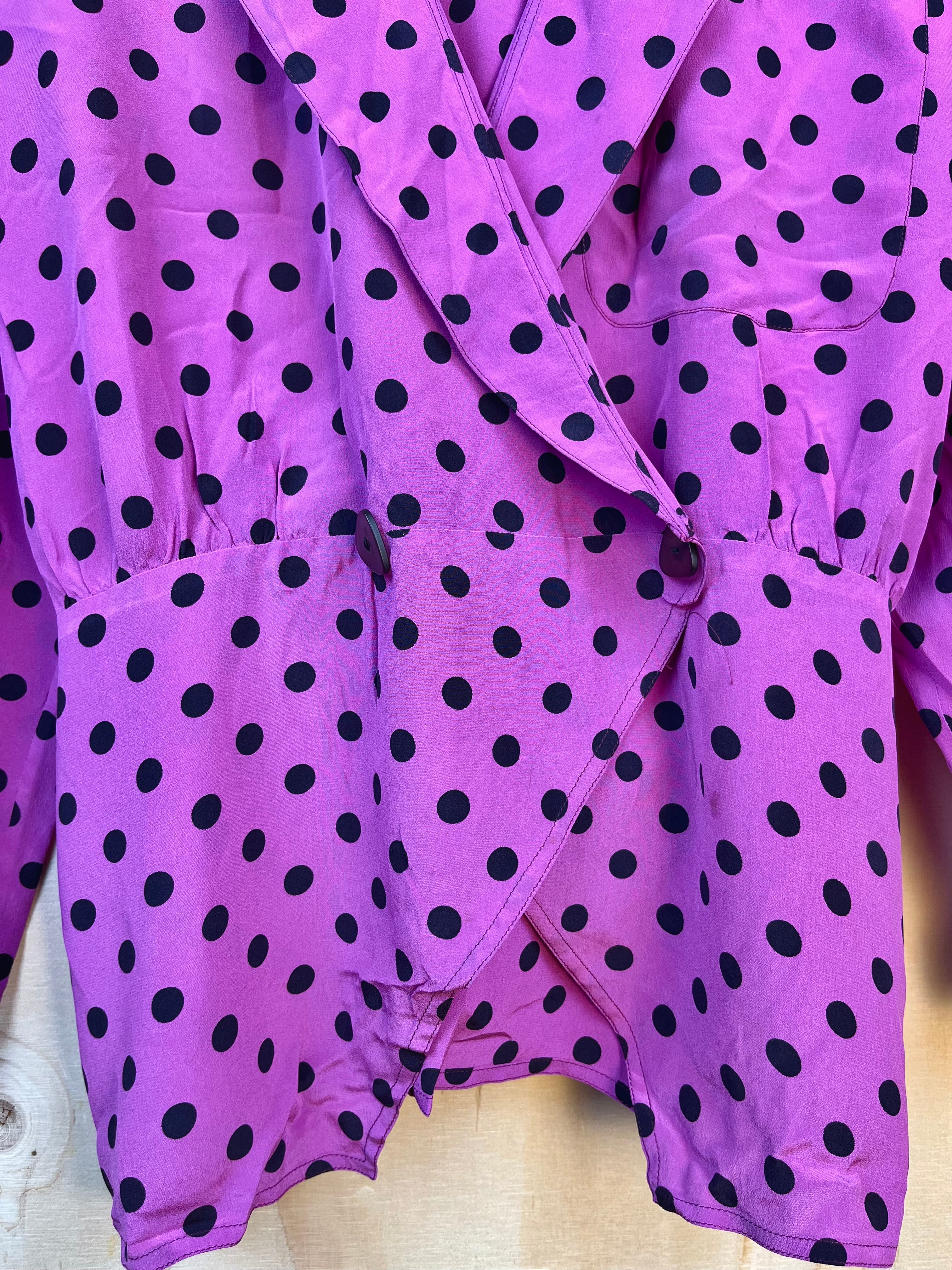 Vintage Silk Polka Dot Blouse – Made in Italy