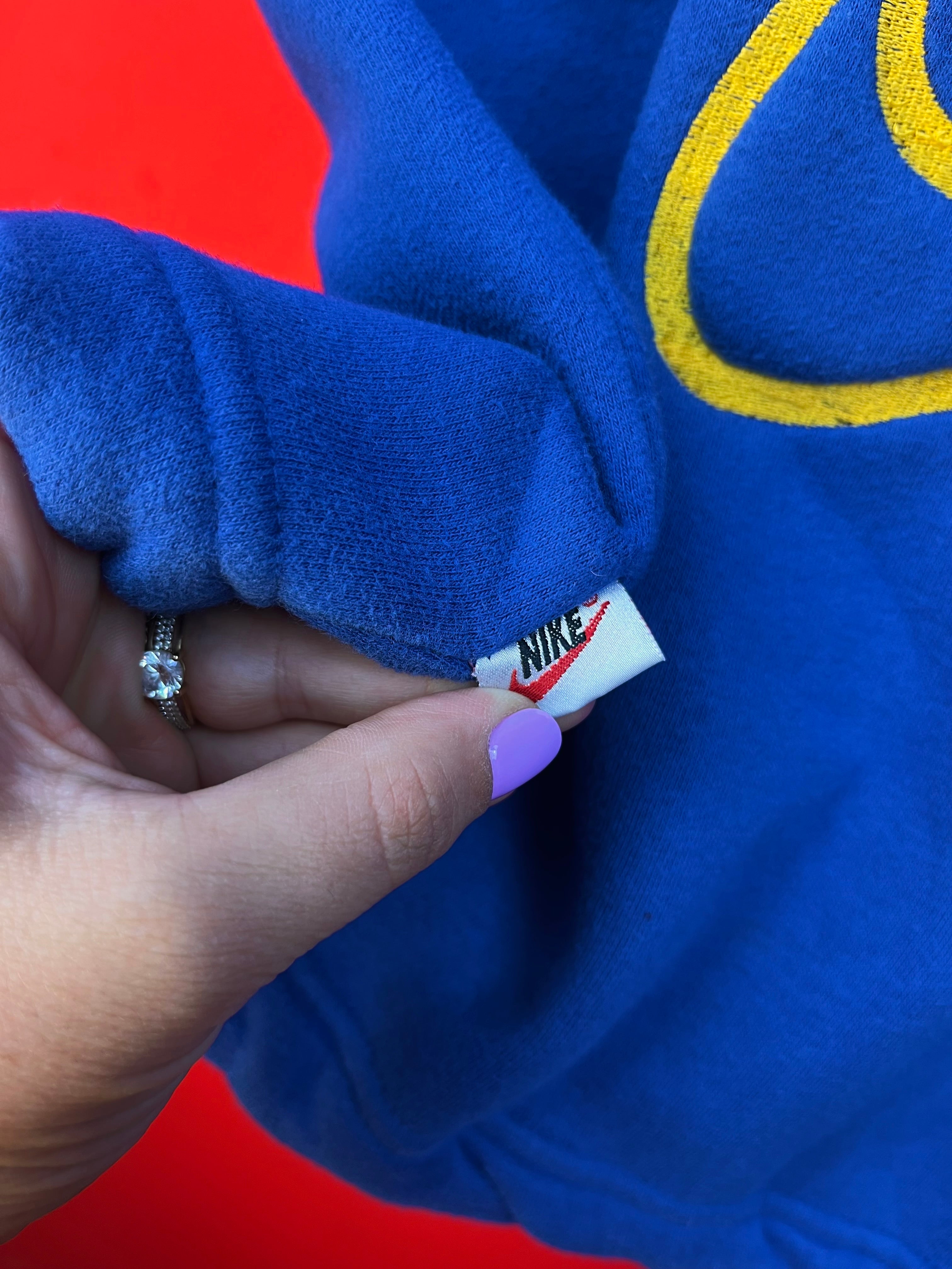 Vintage Nike Sleeveless Hoodie Blue/Yellow