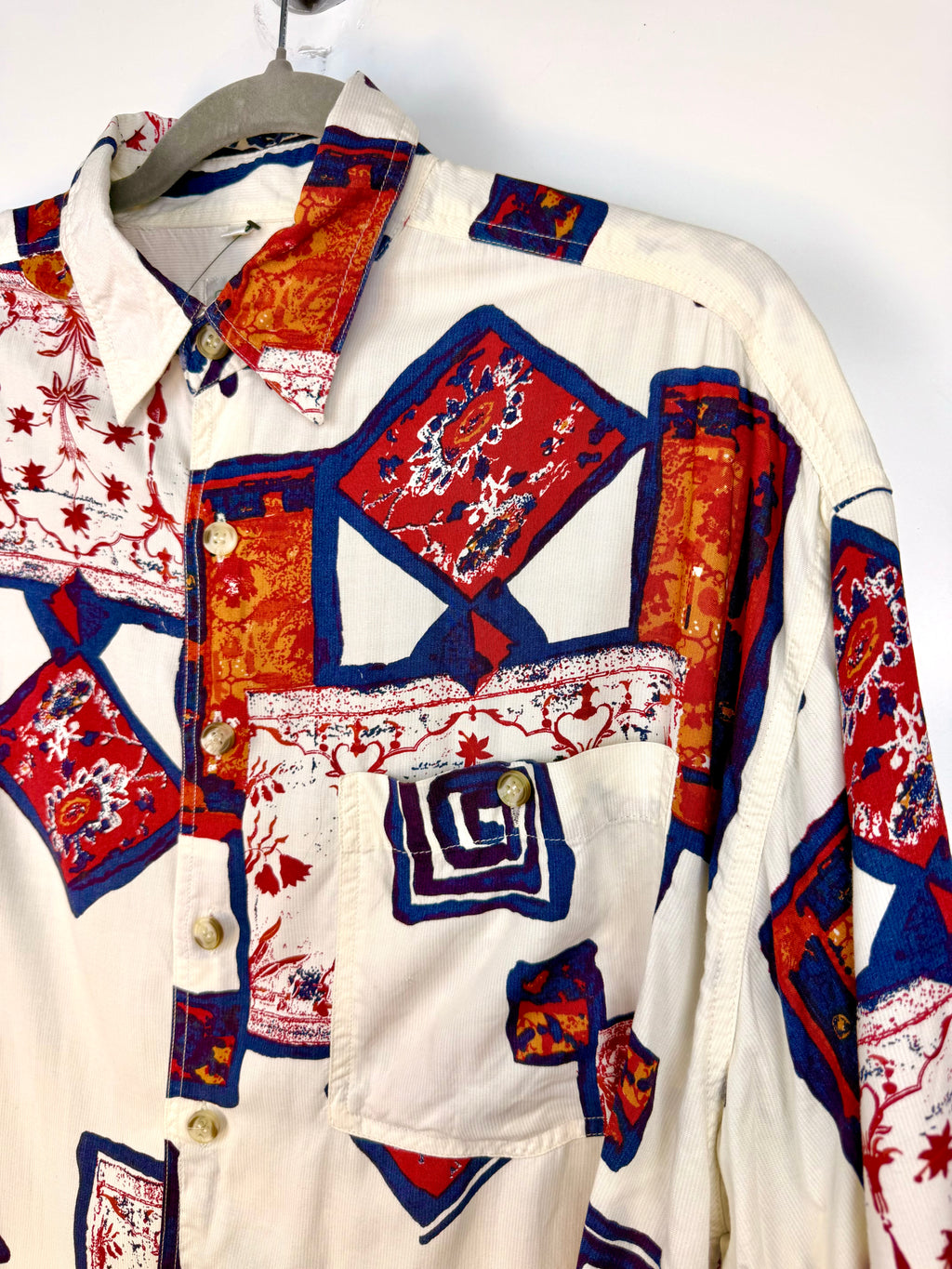 Vintage Canda 100% Viscose Abstract Print Shirt