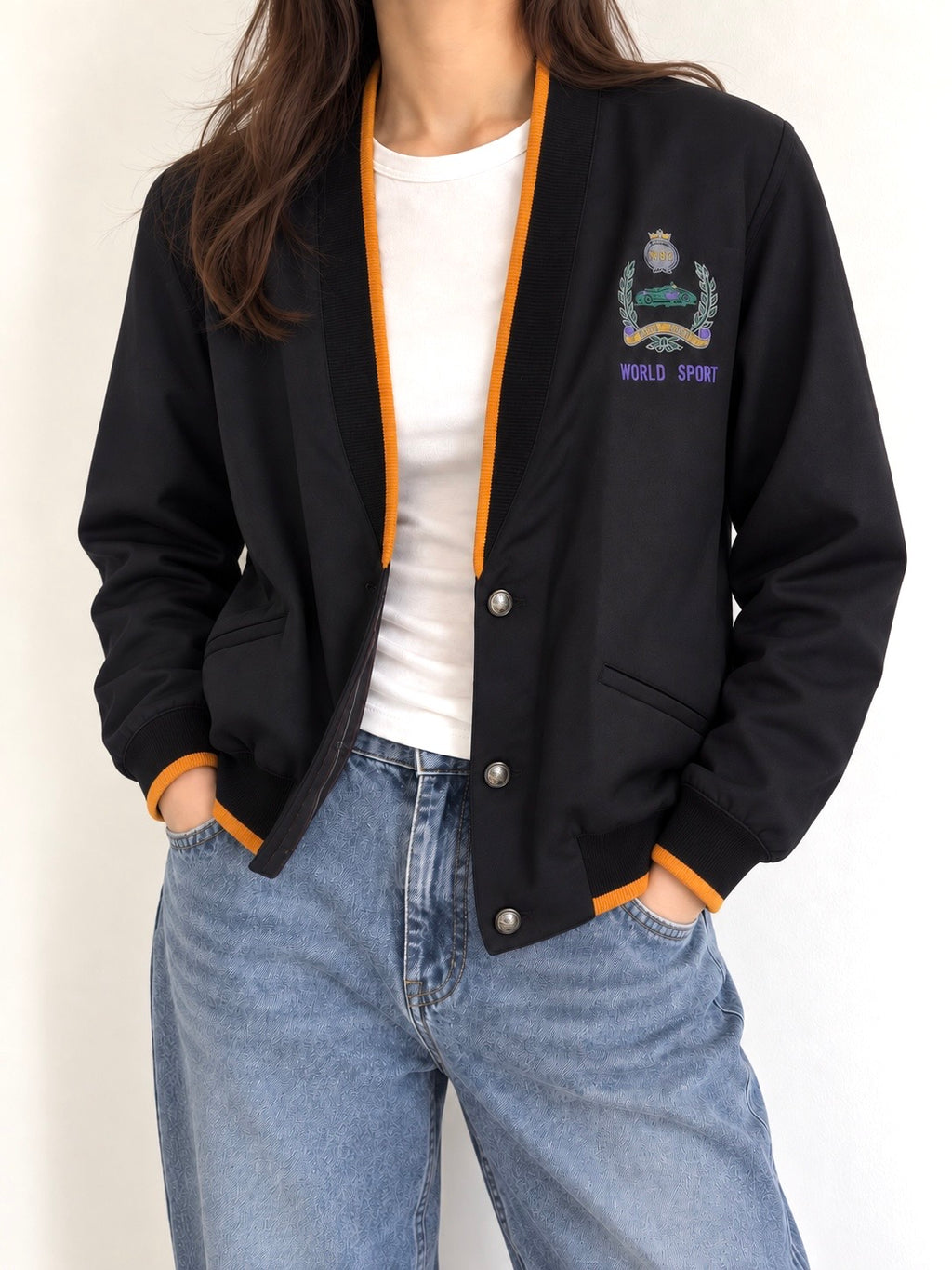 Bomber vintage Hombre World Sport