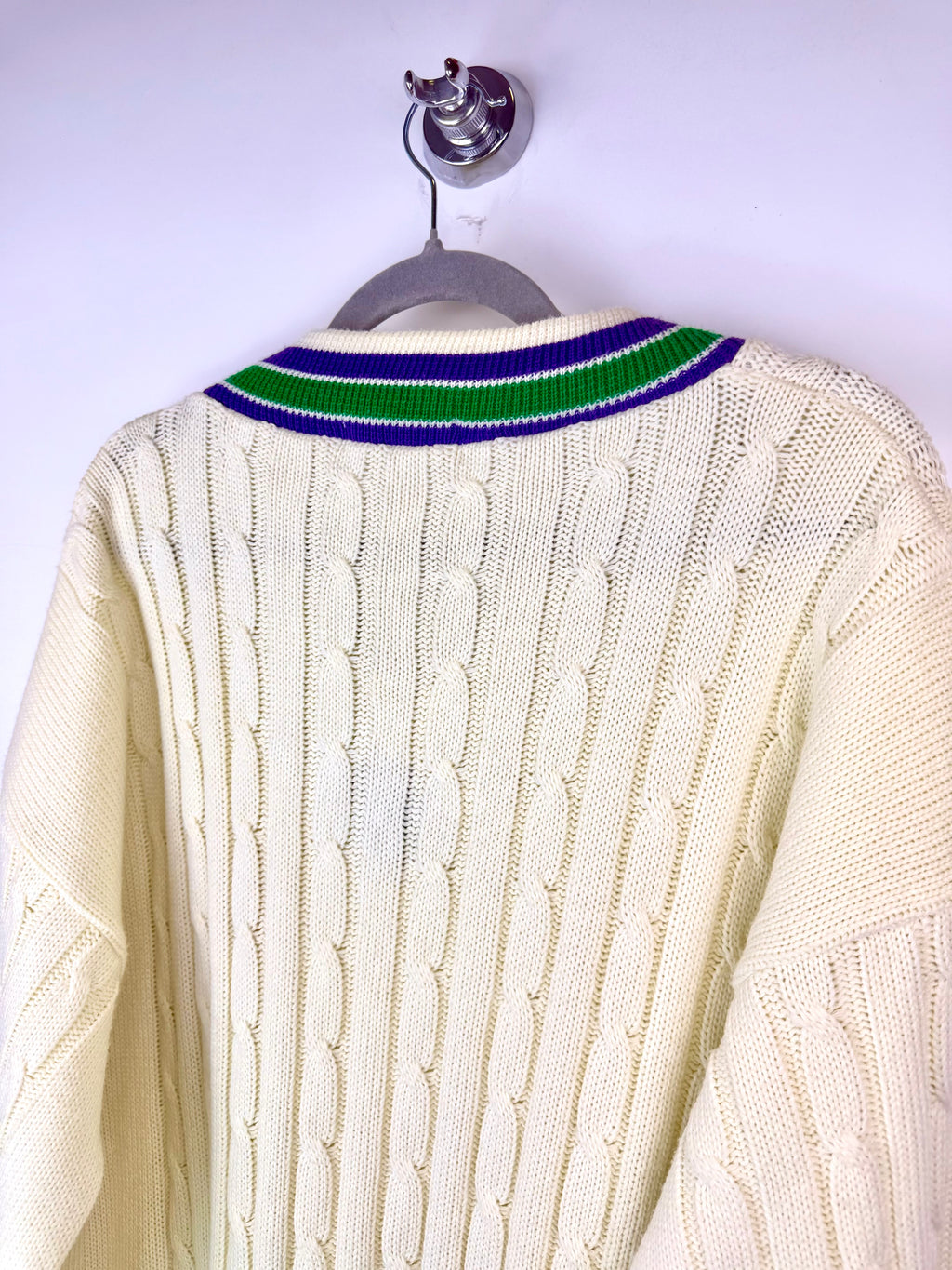 Maglione vintage Wimbledon a trecce – Made in UK