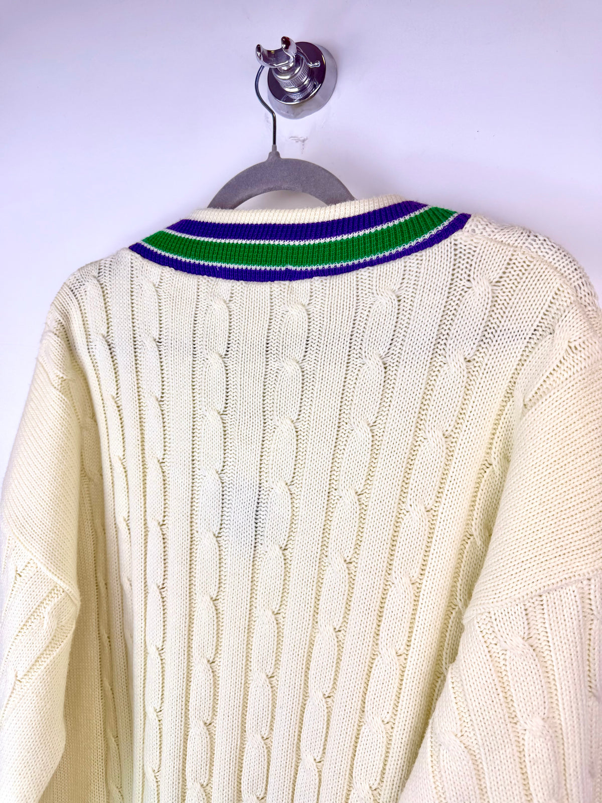 Maglione vintage Wimbledon a trecce – Made in UK
