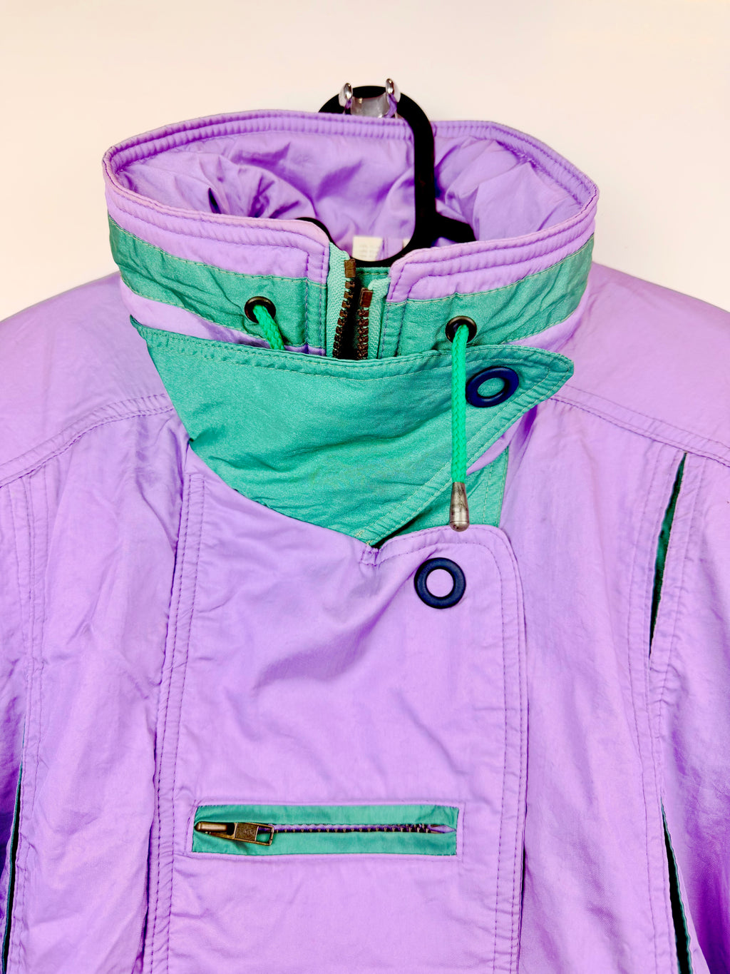 Giacca vintage Biting imbottita lilla e verde