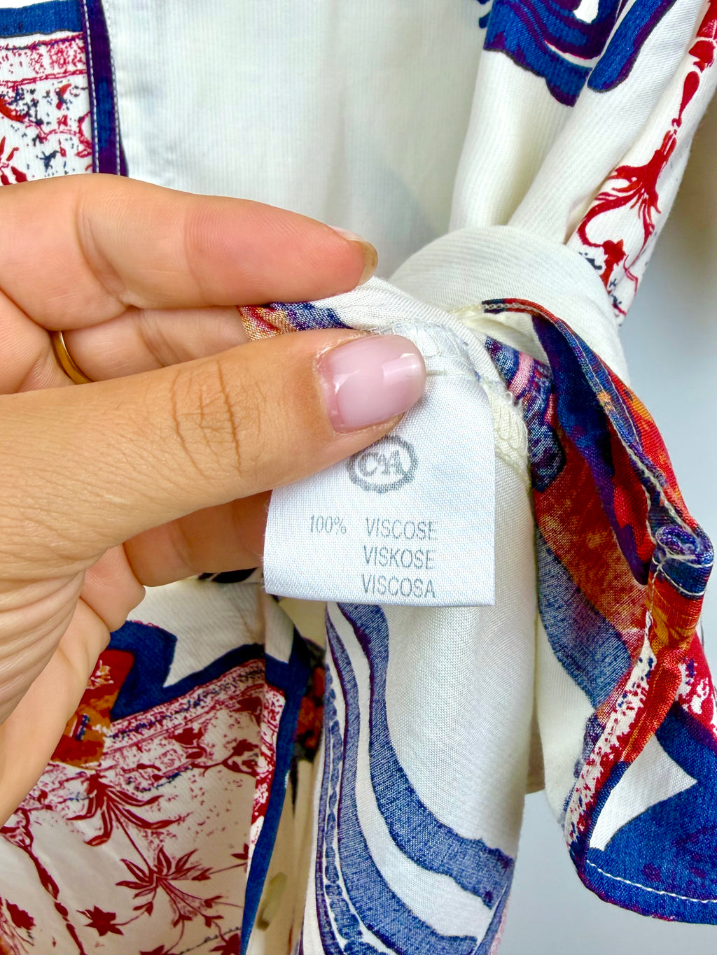 Vintage Canda 100% Viscose Abstract Print Shirt