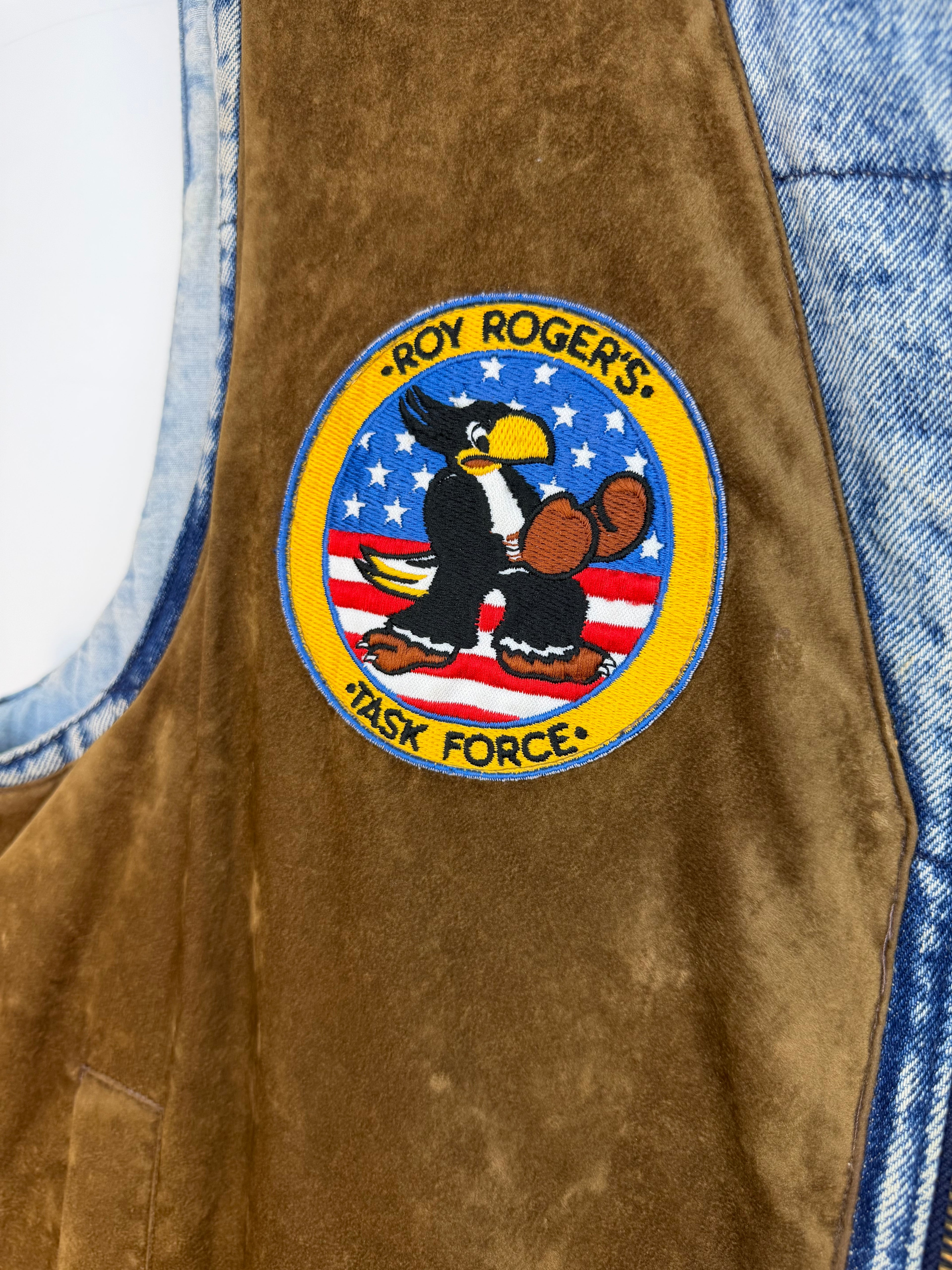 Roy Rogers Vintage Task Force Denim & Suede Vest XL – Made in Italy