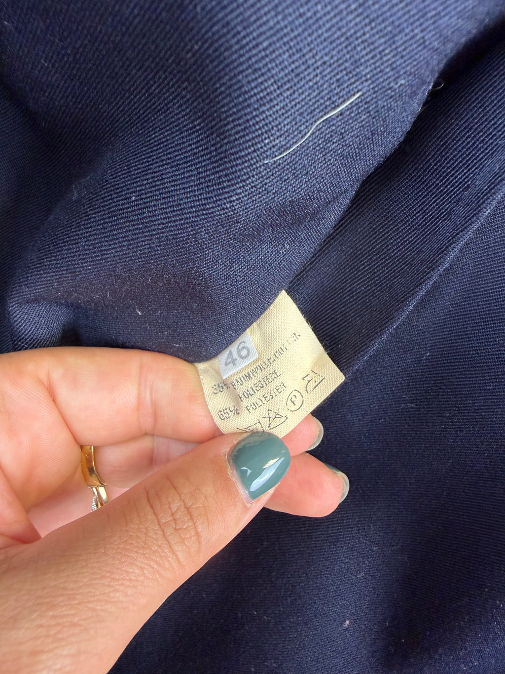 Cappotto vintage double face pied-de-poule e blu navy