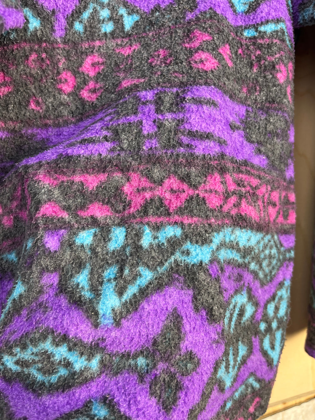 90s Abstract Fleece Quarter Zip Pullover